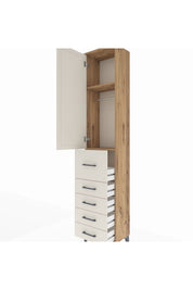 Arges Dolap 2 Raflı 5 Çekmeceli Tek Askılı 44x30x221 - S28M118V7A