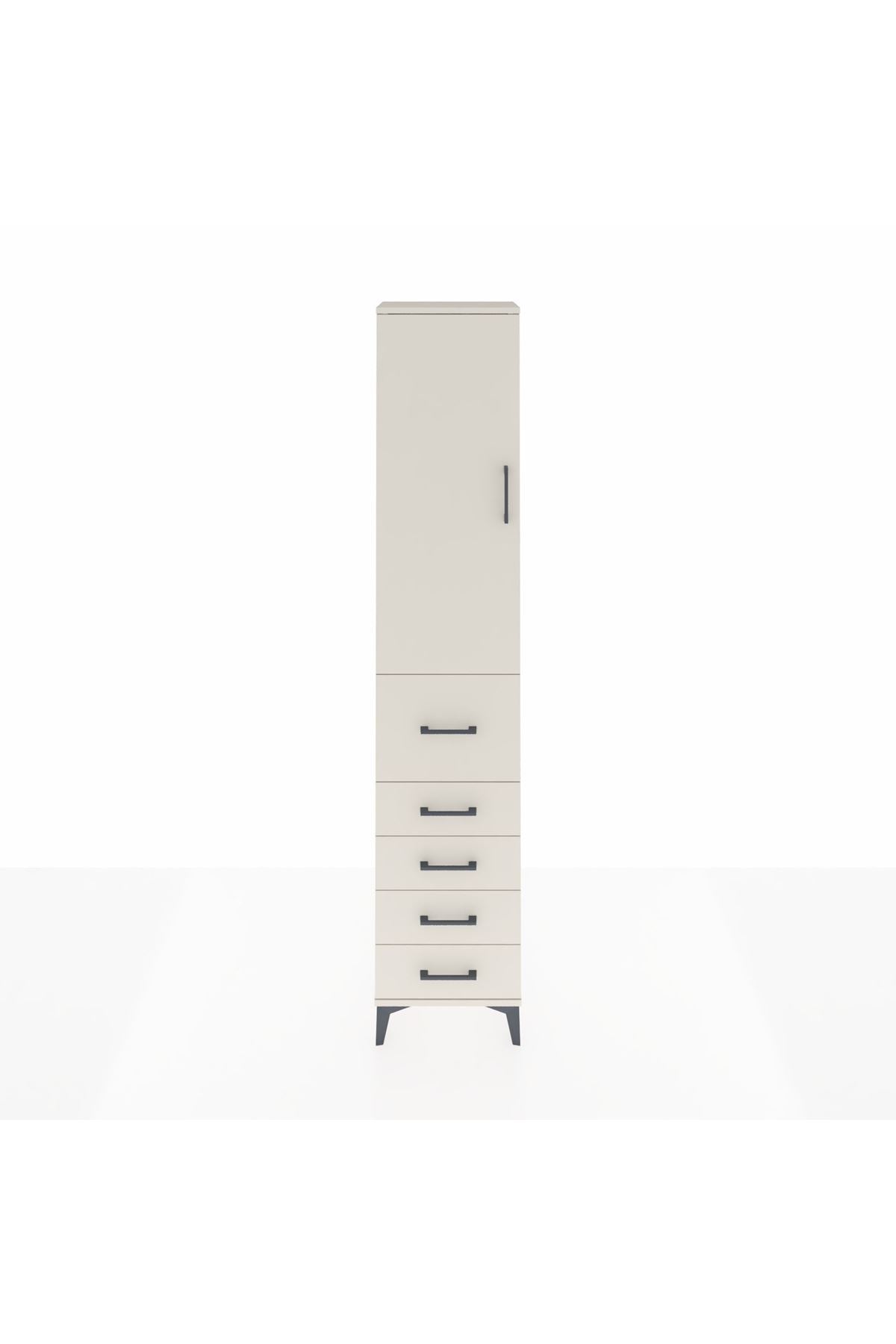 Arges Dolap 3 Raflı 5 Çekmeceli Tek Kapaklı 44x30x221 - S28M119V1A