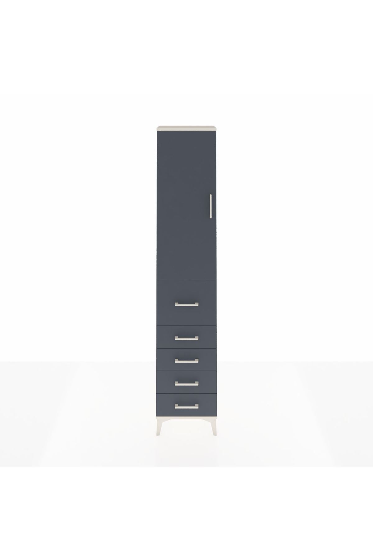 Arges Dolap 3 Raflı 5 Çekmeceli Tek Kapaklı 44x30x221 - S28M119V2A