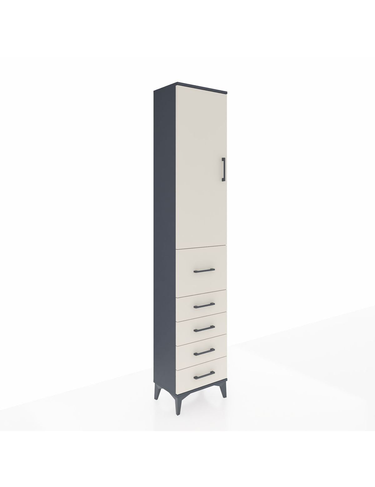 Arges Dolap 3 Raflı 5 Çekmeceli Tek Kapaklı 44x30x221 - S28M119V4A