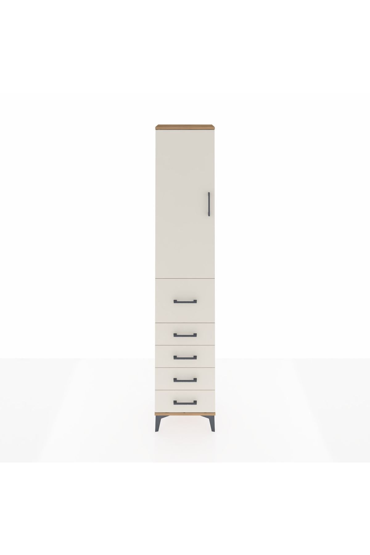 Arges Dolap 3 Raflı 5 Çekmeceli Tek Kapaklı 44x30x221 - S28M119V7A