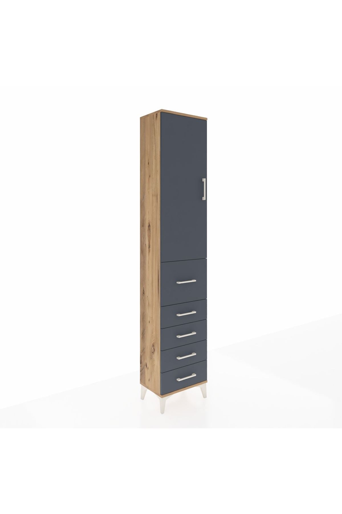 Arges Dolap 3 Raflı 5 Çekmeceli Tek Kapaklı 44x30x221 - S28M119V8A