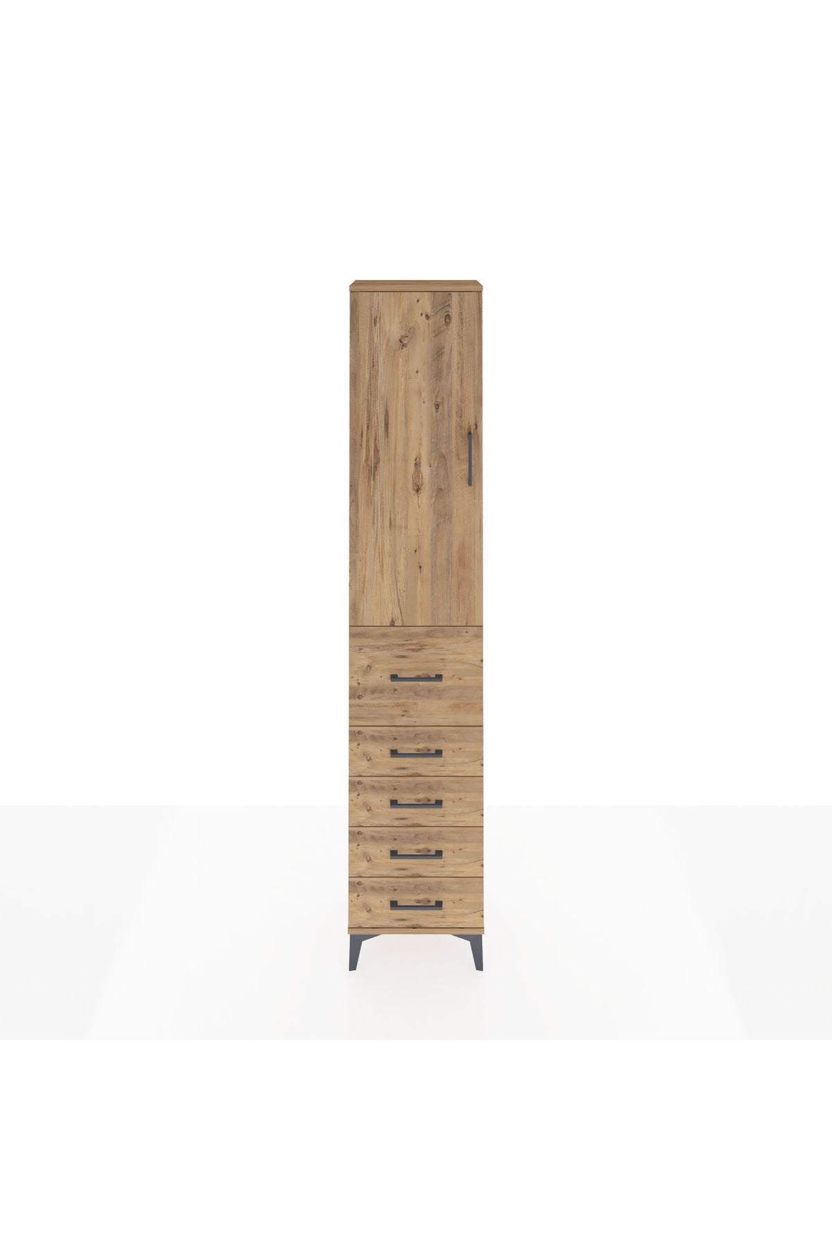 Arges Dolap 3 Raflı 5 Çekmeceli Tek Kapaklı 44x30x221 - S28M119V9A