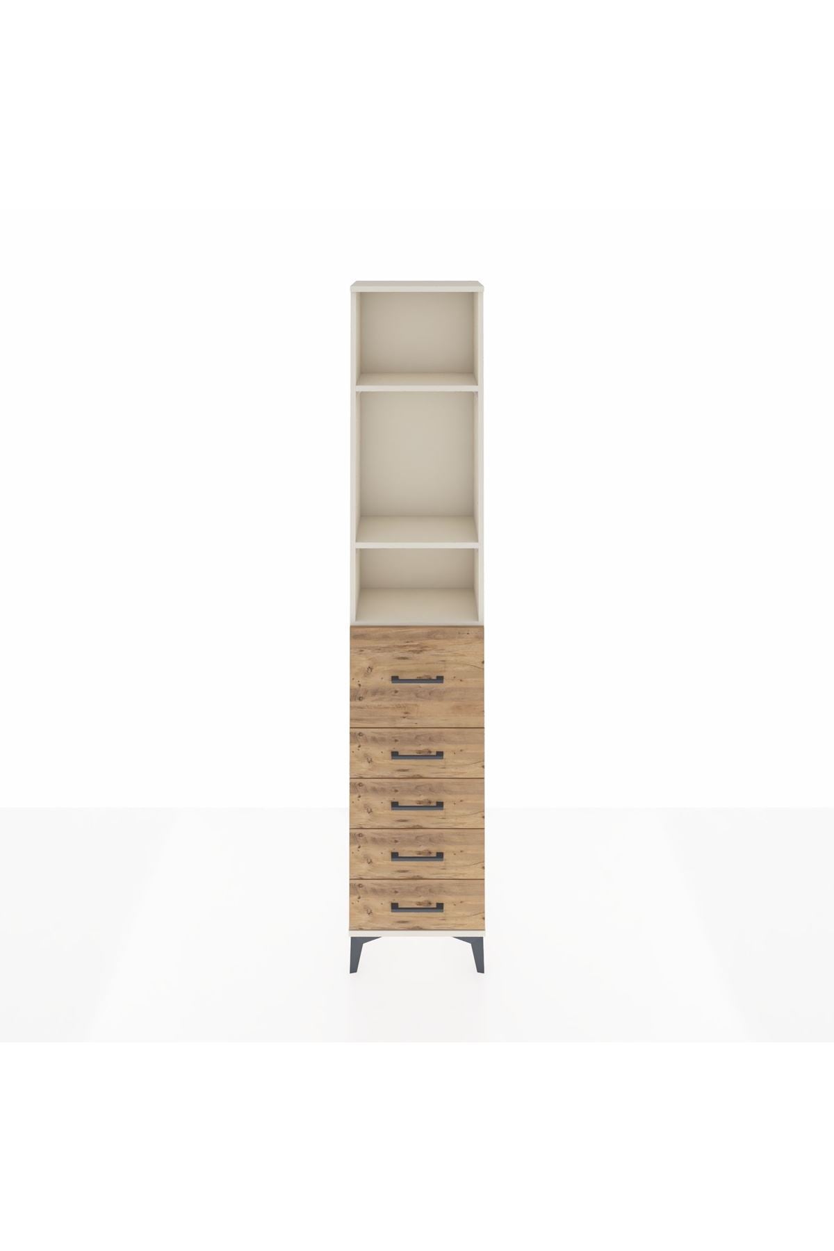 Arges Dolap 3 Raflı 5 Çekmeceli 44x30x221 - S28M120V3A