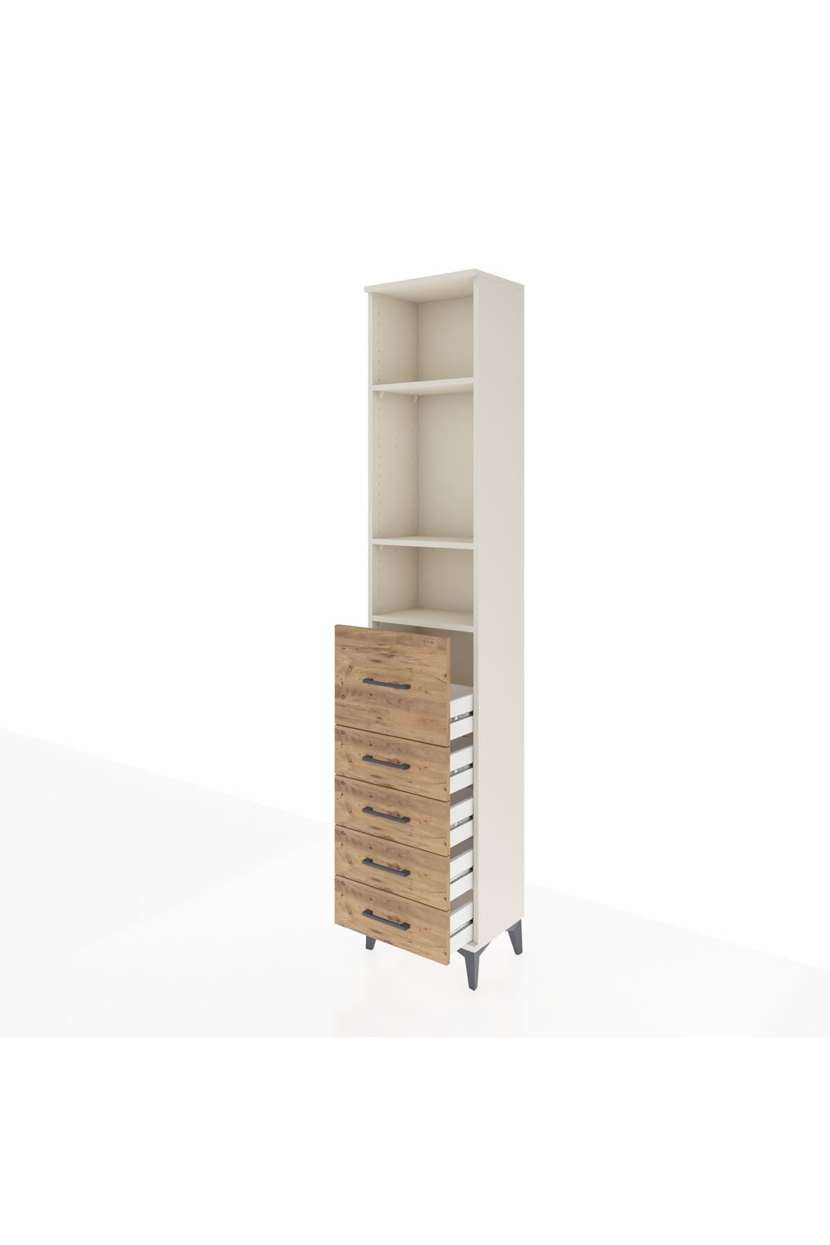 Arges Dolap 3 Raflı 5 Çekmeceli 44x30x221 - S28M120V3A