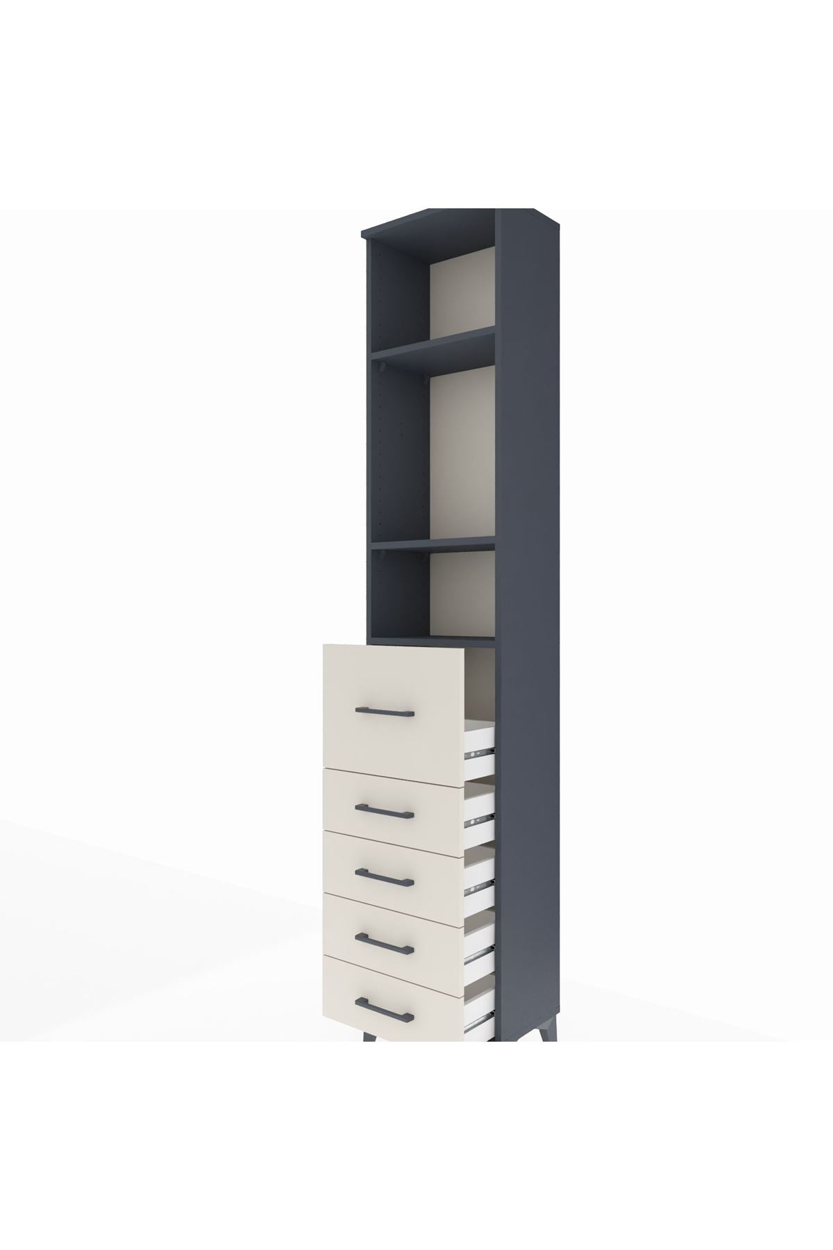 Arges Dolap 3 Raflı 5 Çekmeceli 44x30x221 - S28M120V4A