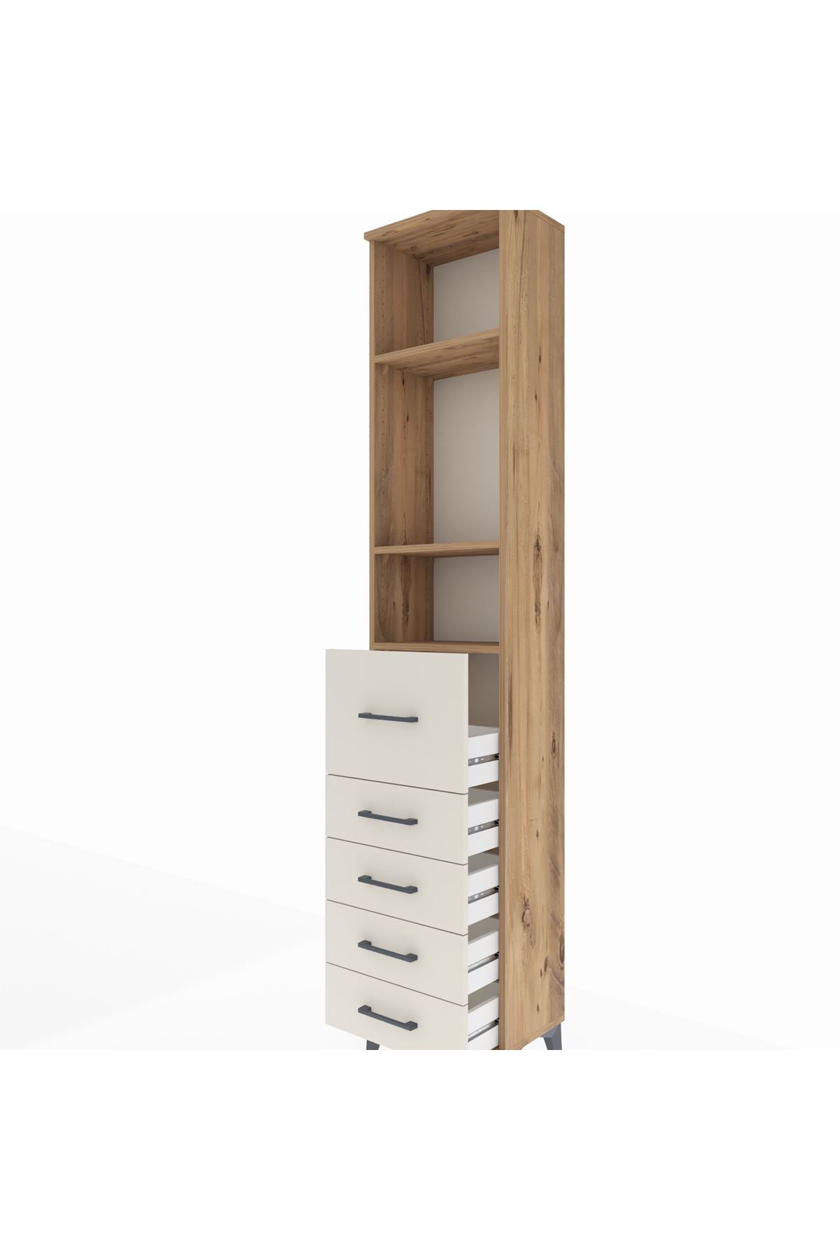 Arges Dolap 3 Raflı 5 Çekmeceli 44x30x221 - S28M120V7A