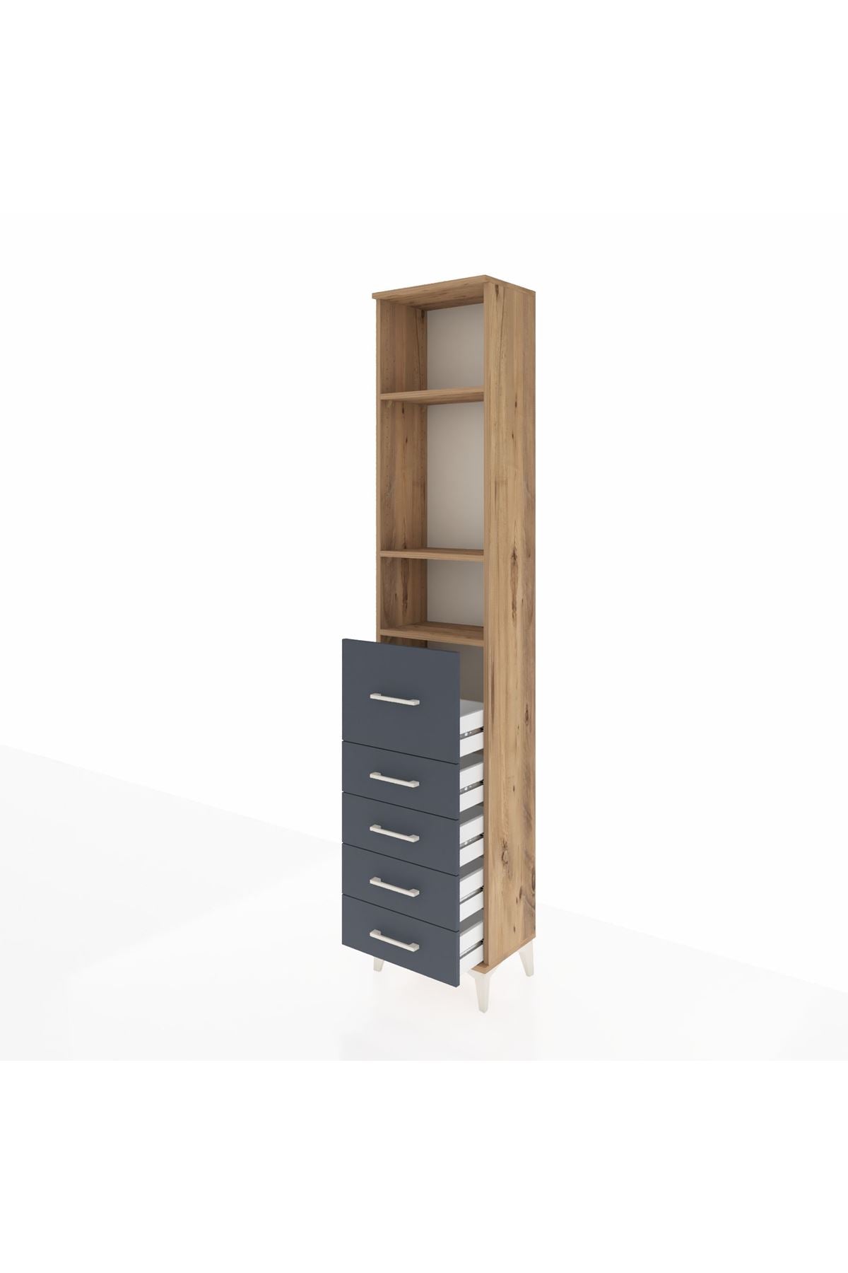 Arges Dolap 3 Raflı 5 Çekmeceli 44x30x221 - S28M120V8A