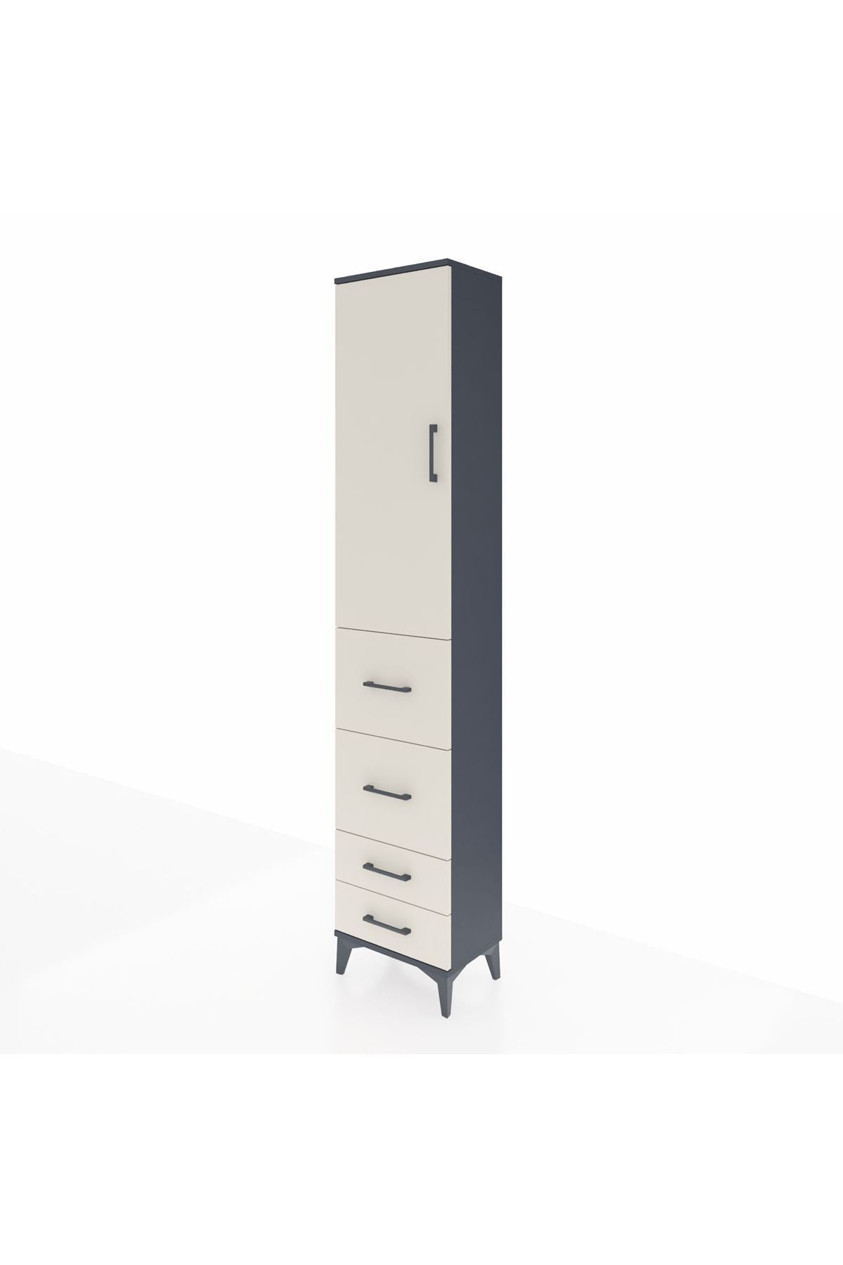 Arges Dolap 2 Raflı 4 Çekmeceli Tek Askılı 44x30x221 - S28M121V4A