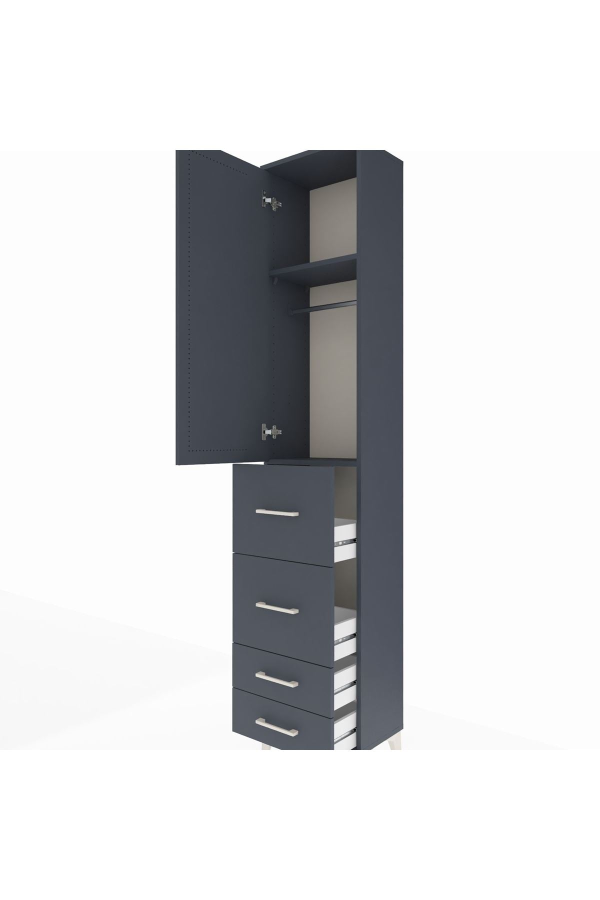 Arges Dolap 2 Raflı 4 Çekmeceli Tek Askılı 44x30x221 - S28M121V5A