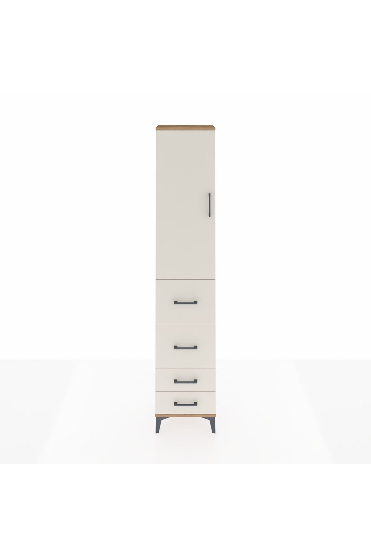 Arges Dolap 2 Raflı 4 Çekmeceli Tek Askılı 44x30x221 - S28M121V7A