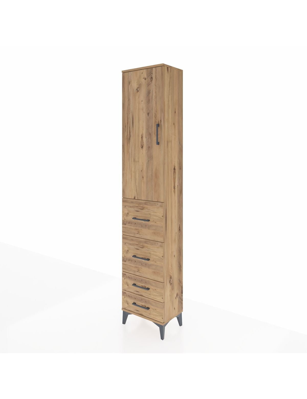 Arges Dolap 2 Raflı 4 Çekmeceli Tek Askılı 44x30x221 - S28M121V9A