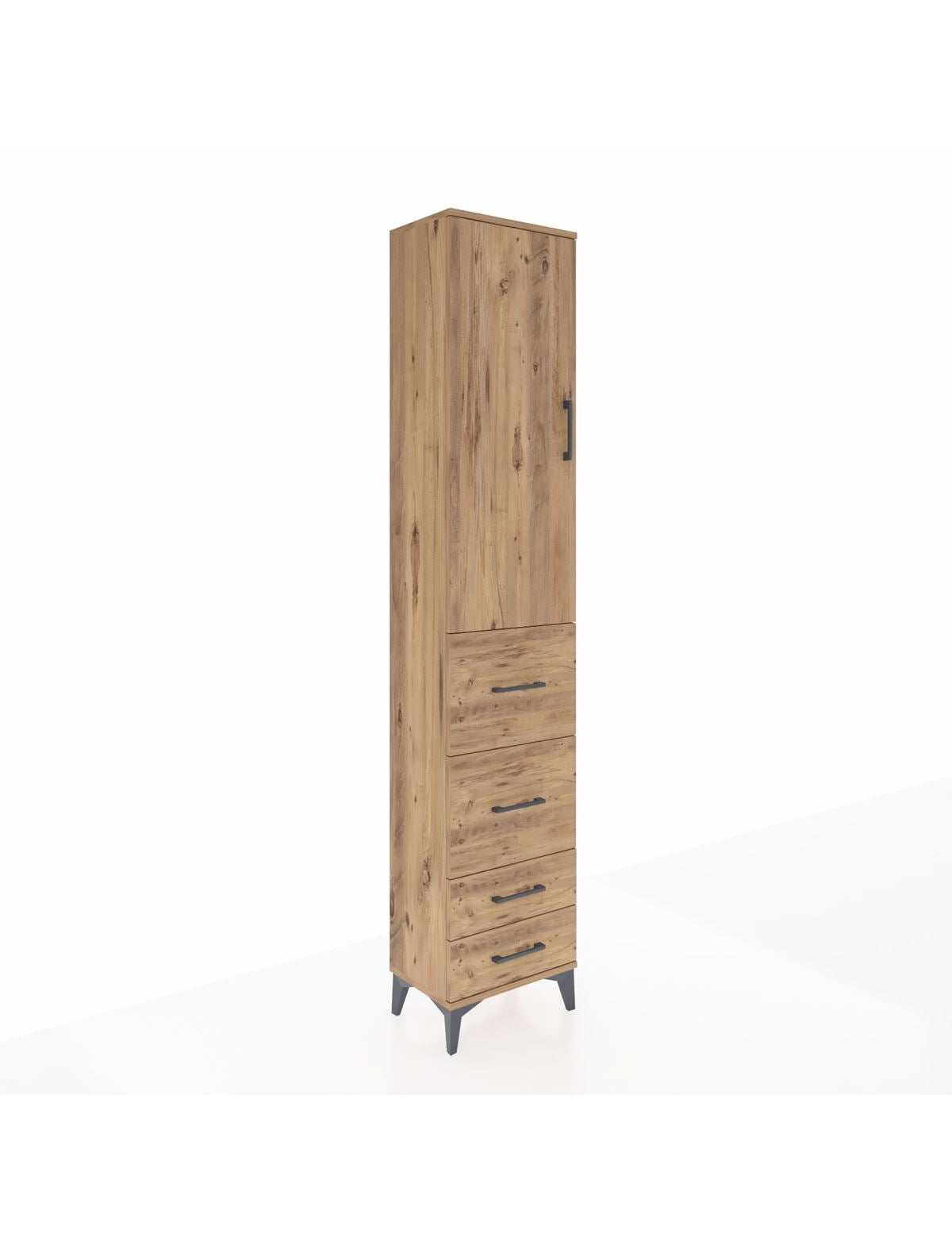 Arges Dolap 2 Raflı 4 Çekmeceli Tek Askılı 44x30x221 - S28M121V9A