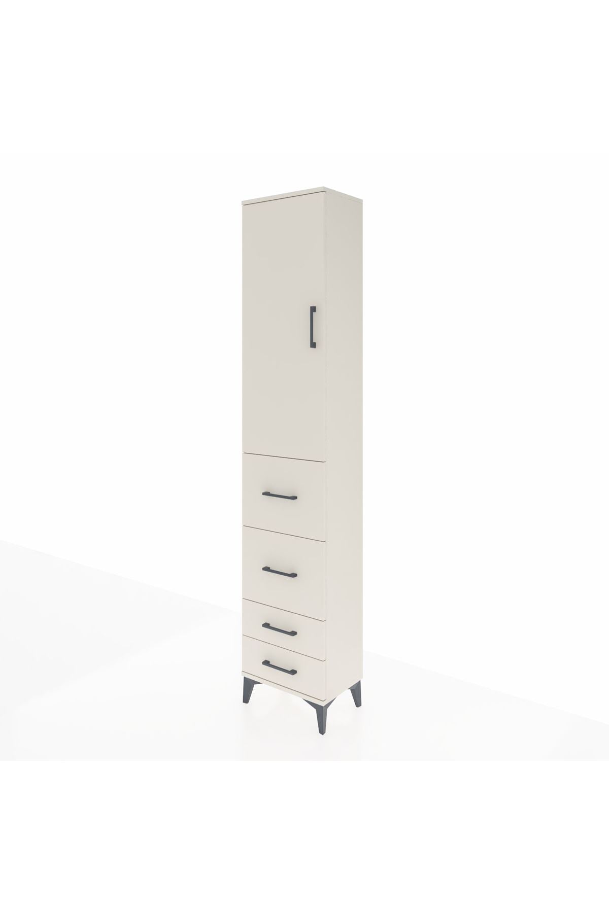 Arges Dolap 3 Raflı 4 Çekmeceli Tek Kapaklı 44x30x221 - S28M122V1A