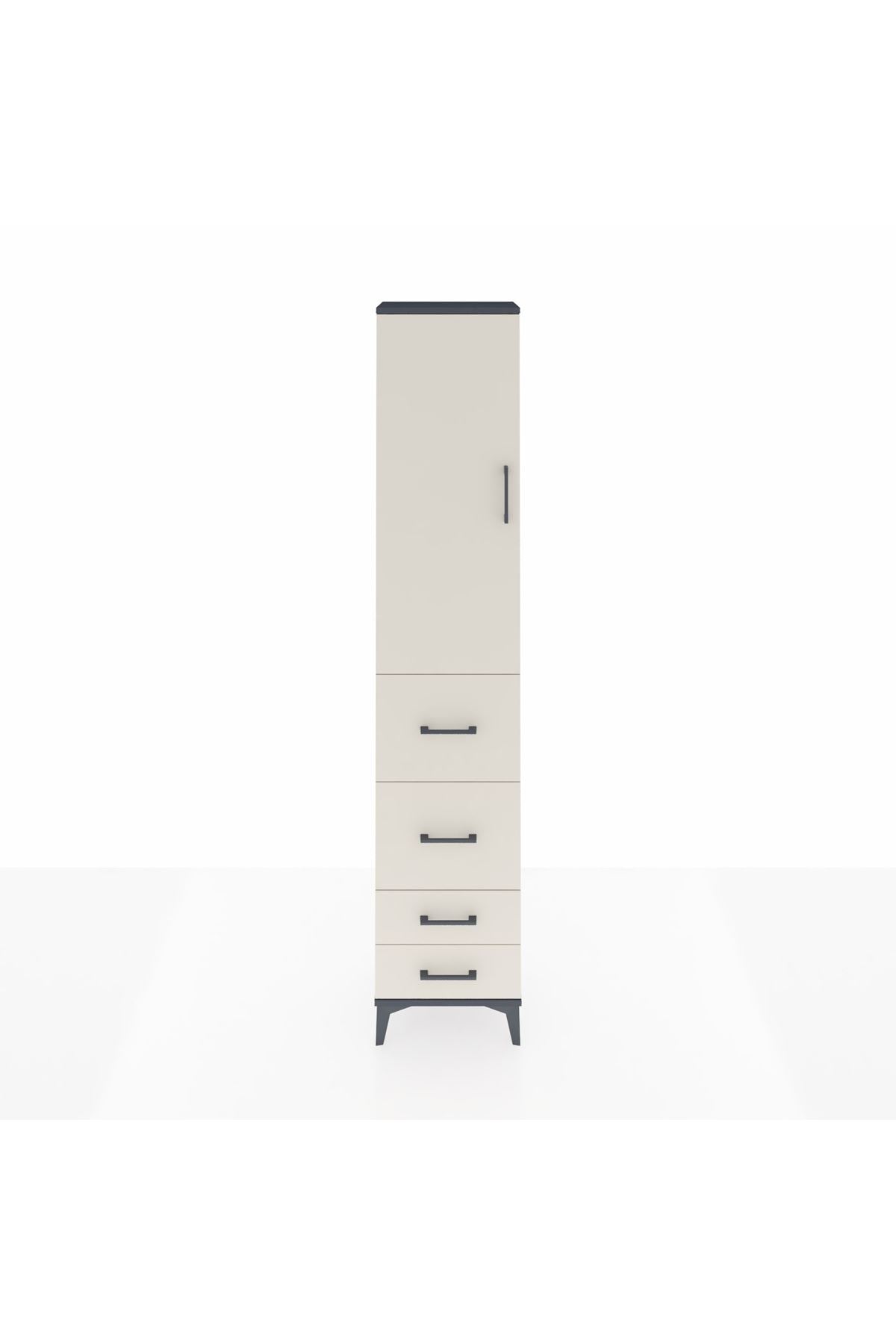 Arges Dolap 3 Raflı 4 Çekmeceli Tek Kapaklı 44x30x221 - S28M122V4A
