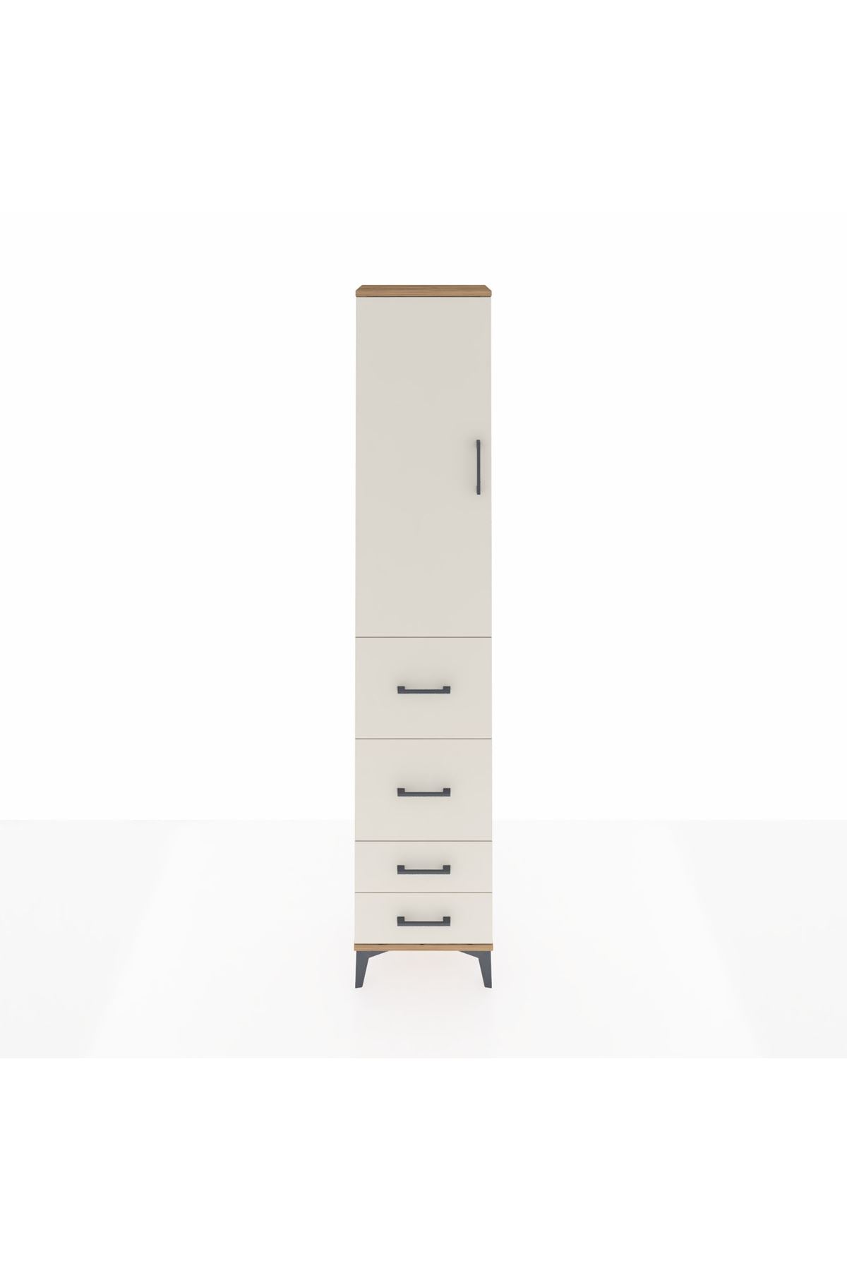 Arges Dolap 3 Raflı 4 Çekmeceli Tek Kapaklı 44x30x221 - S28M122V7A