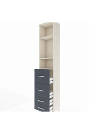 Arges Dolap 3 Raflı 4 Çekmeceli 44x30x221 - S28M123V2A