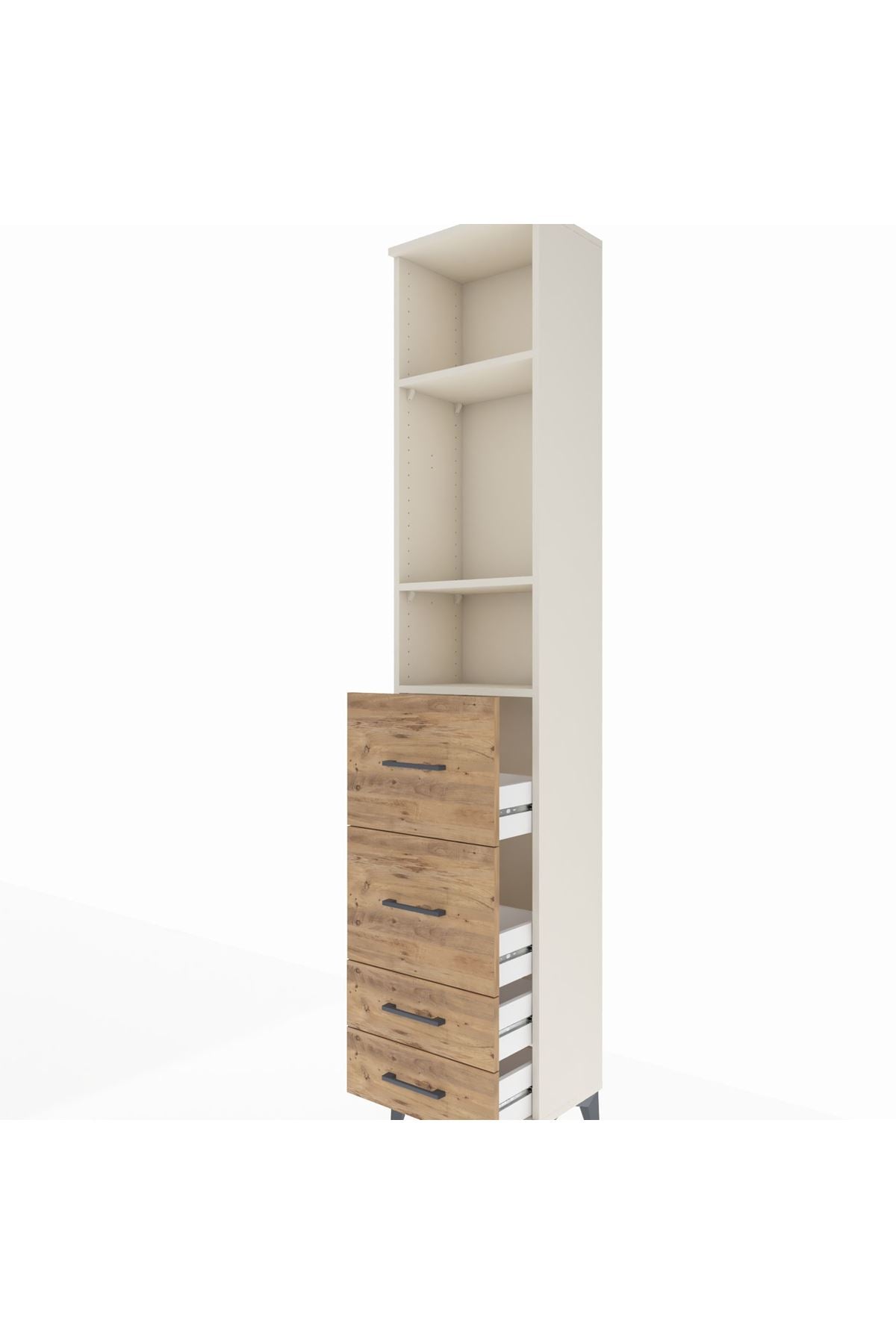 Arges Dolap 3 Raflı 4 Çekmeceli 44x30x221 - S28M123V3A
