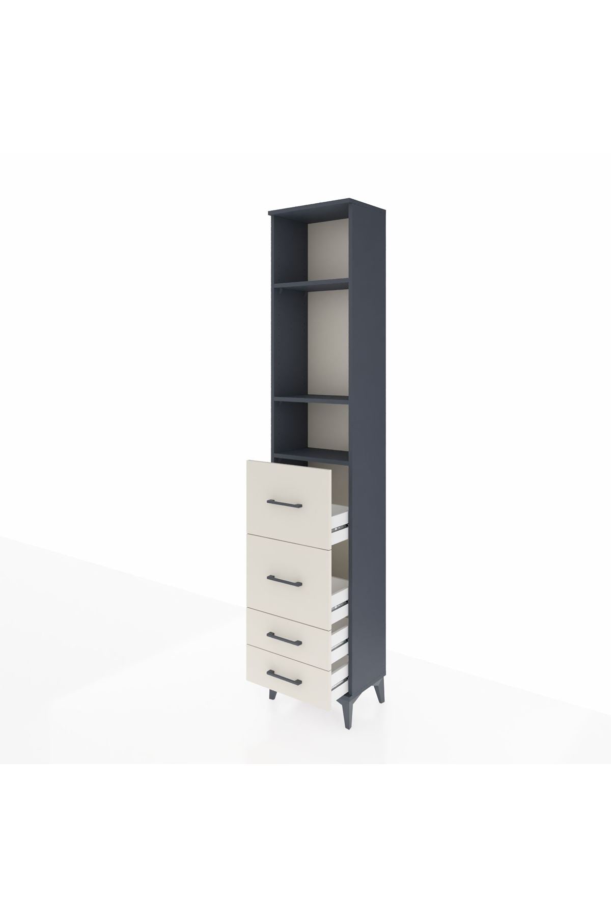 Arges Dolap 3 Raflı 4 Çekmeceli 44x30x221 - S28M123V4A