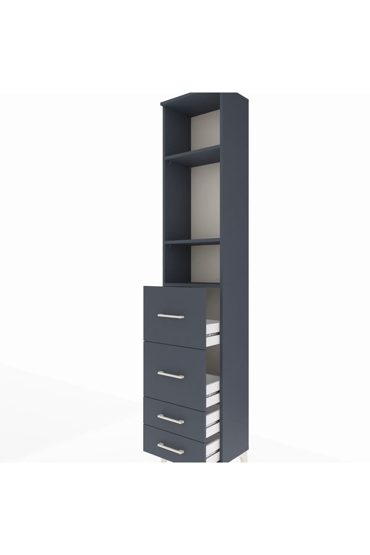 Arges Dolap 3 Raflı 4 Çekmeceli 44x30x221 - S28M123V5A