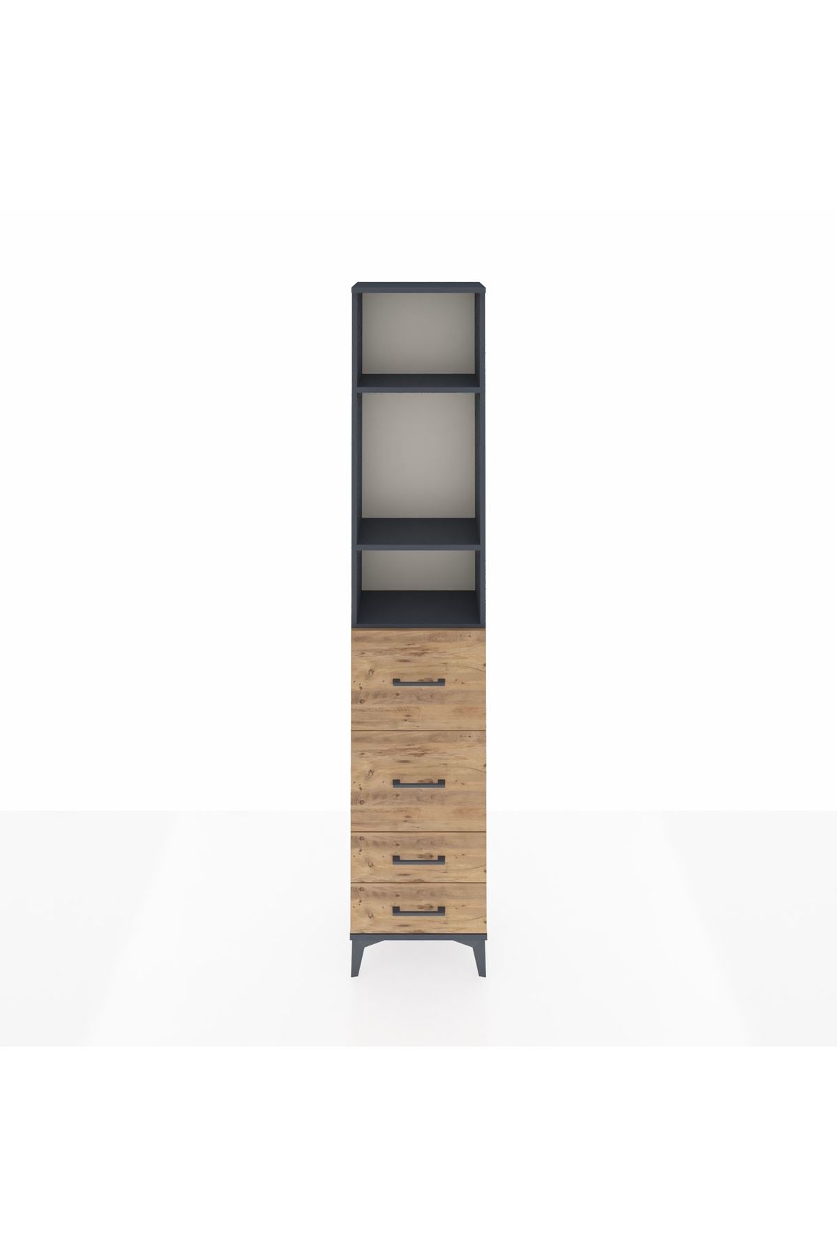 Arges Dolap 3 Raflı 4 Çekmeceli 44x30x221 - S28M123V6A