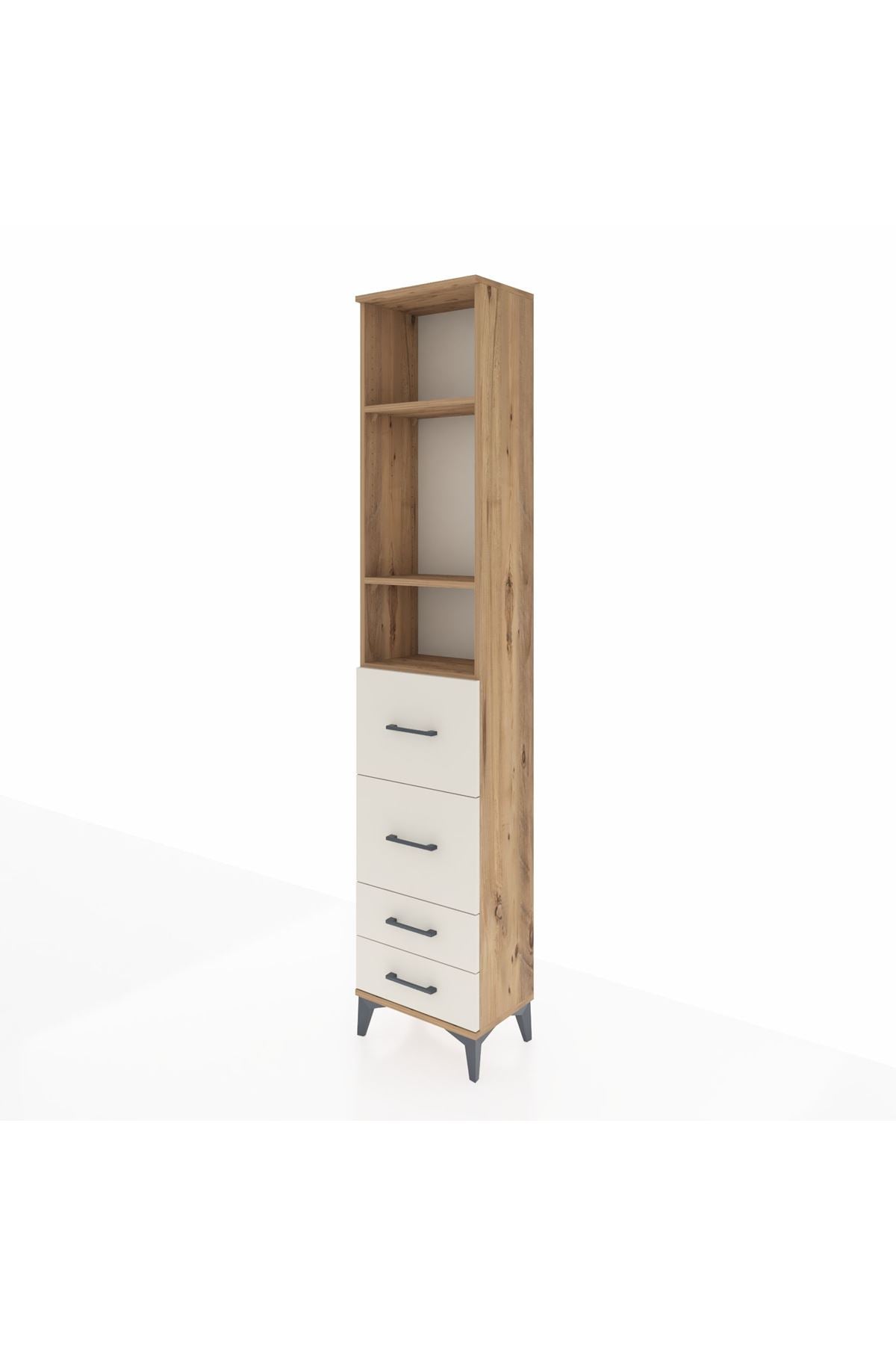 Arges Dolap 3 Raflı 4 Çekmeceli 44x30x221 - S28M123V7A