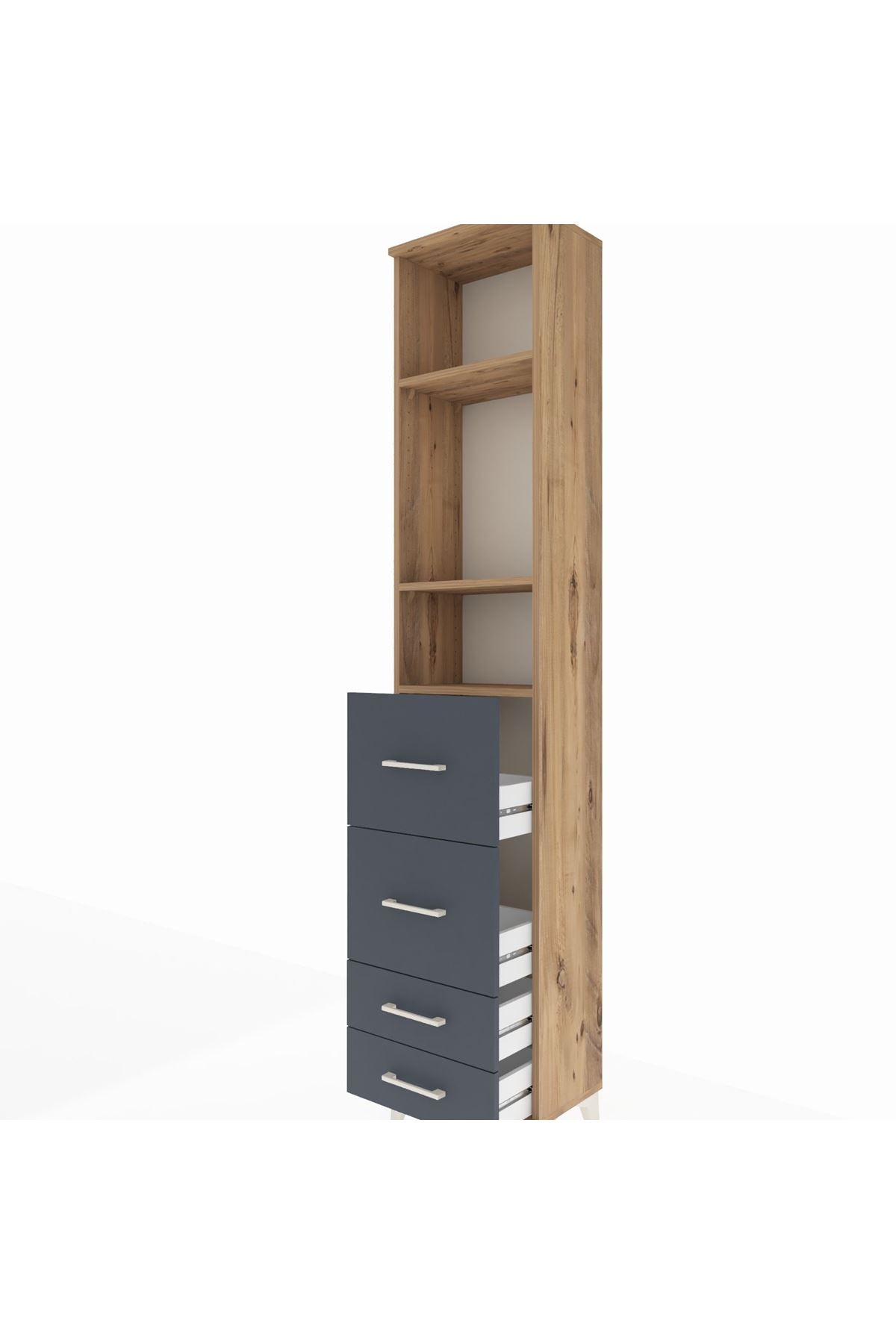 Arges Dolap 3 Raflı 4 Çekmeceli 44x30x221 - S28M123V8A