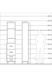 Arges Dolap 3 Raflı 4 Çekmeceli 44x30x221 - S28M123V8A