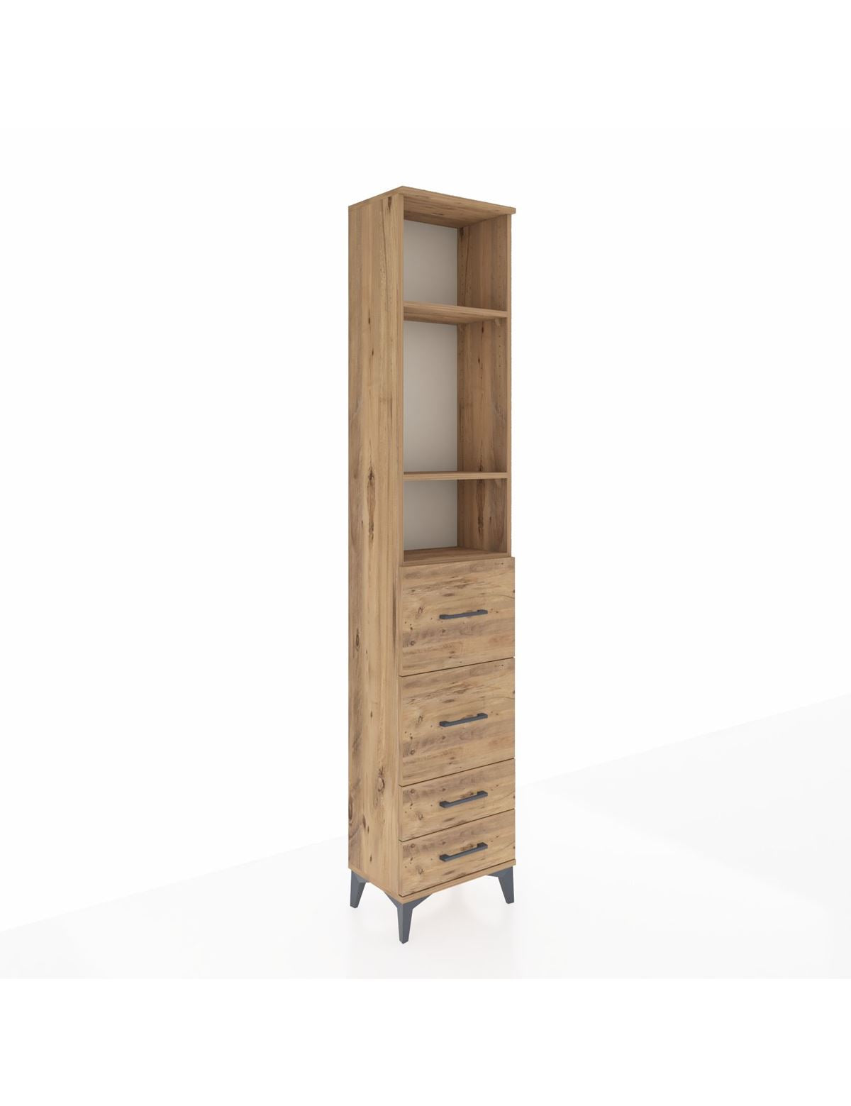Arges Dolap 3 Raflı 4 Çekmeceli 44x30x221 - S28M123V9A