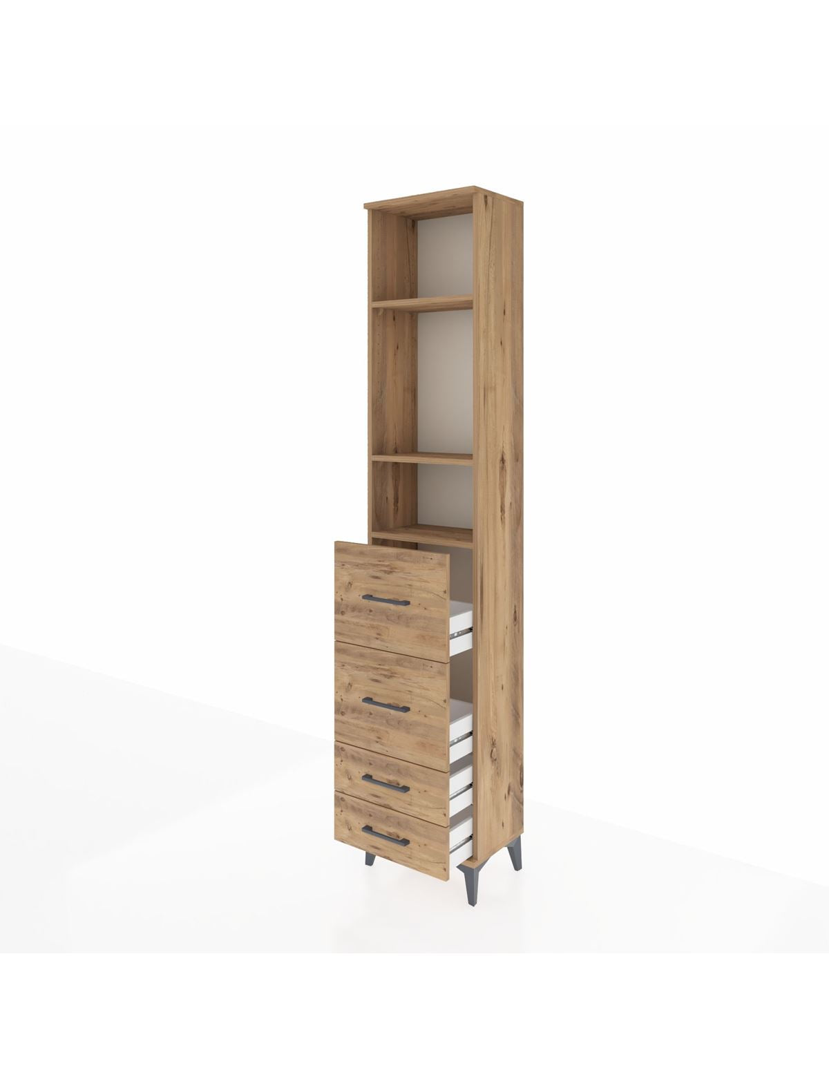 Arges Dolap 3 Raflı 4 Çekmeceli 44x30x221 - S28M123V9A