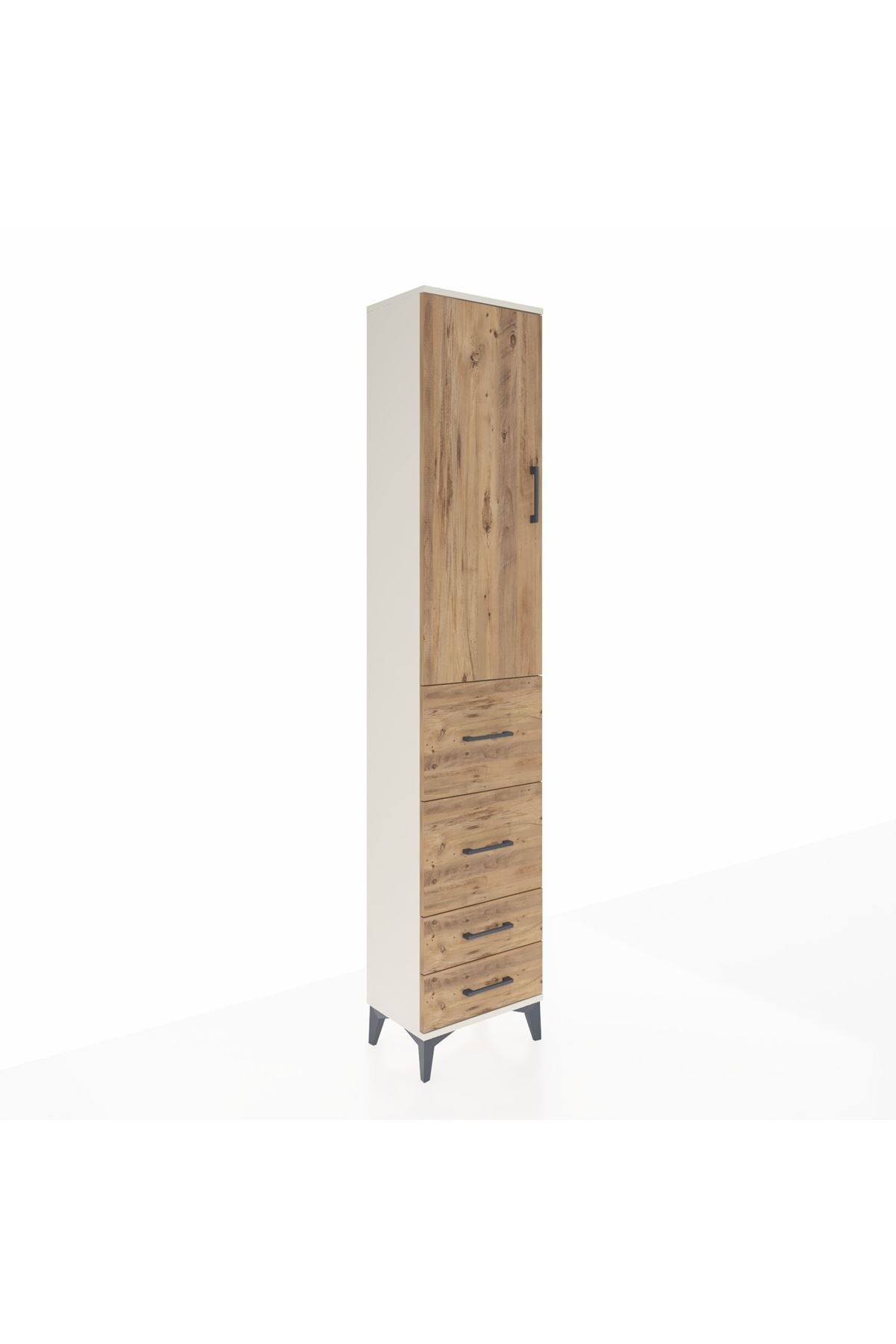 Arges Dolap 2 Raflı 4 Çekmeceli Tek Askılı 44x30x221 - S28M124V3A