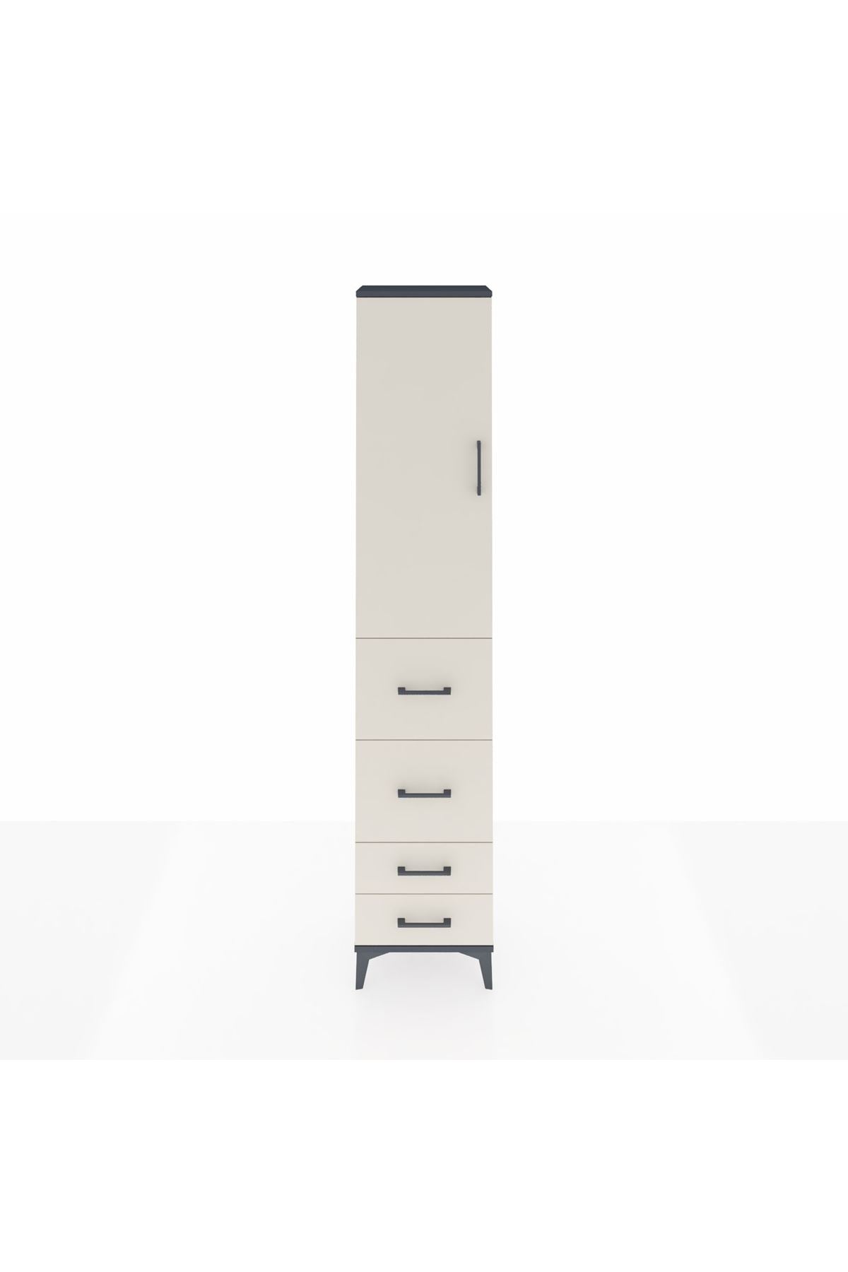Arges Dolap 2 Raflı 4 Çekmeceli Tek Askılı 44x30x221 - S28M124V4A
