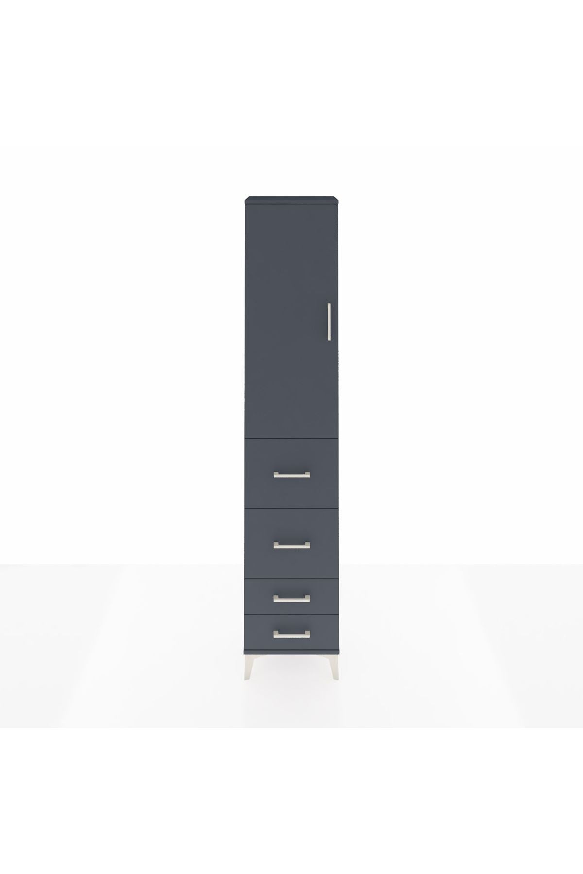 Arges Dolap 2 Raflı 4 Çekmeceli Tek Askılı 44x30x221 - S28M124V5A