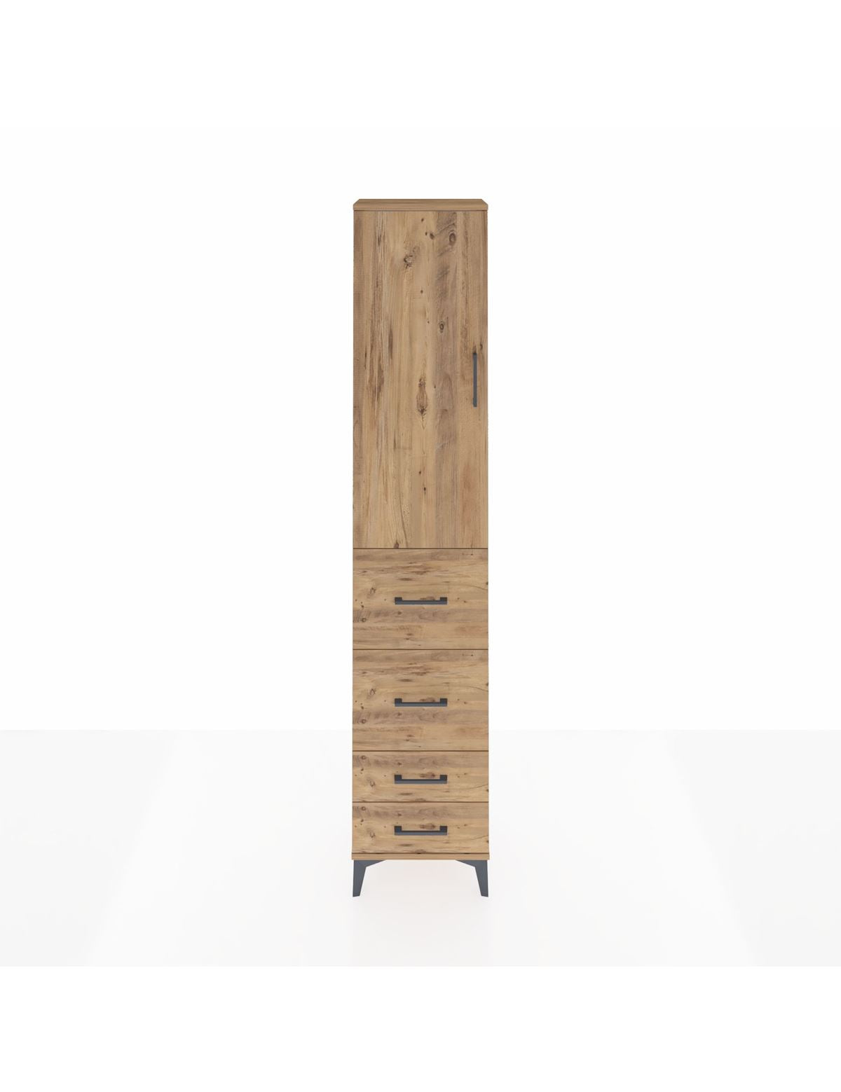 Arges Dolap 2 Raflı 4 Çekmeceli Tek Askılı 44x30x221 - S28M124V9A