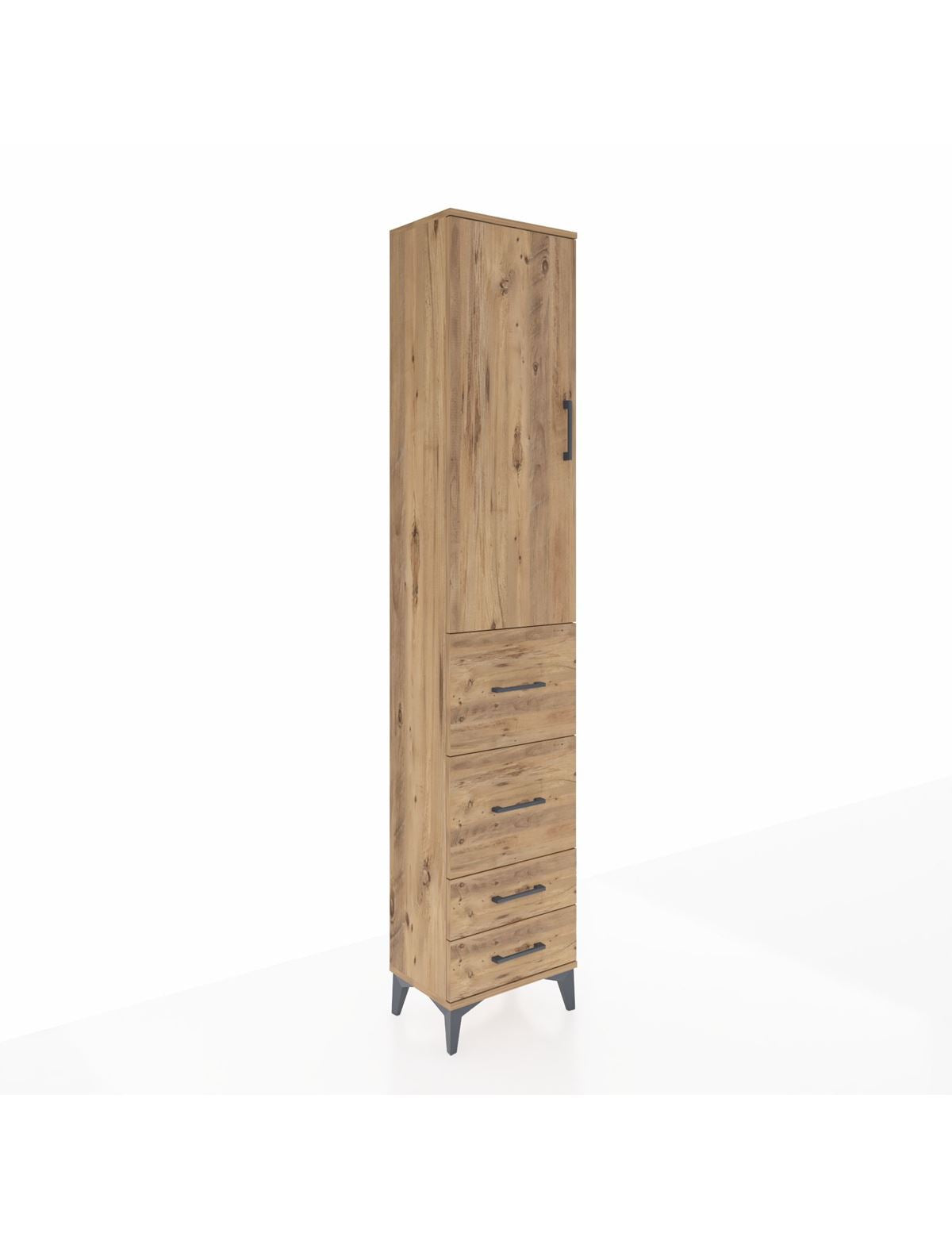 Arges Dolap 2 Raflı 4 Çekmeceli Tek Askılı 44x30x221 - S28M124V9A