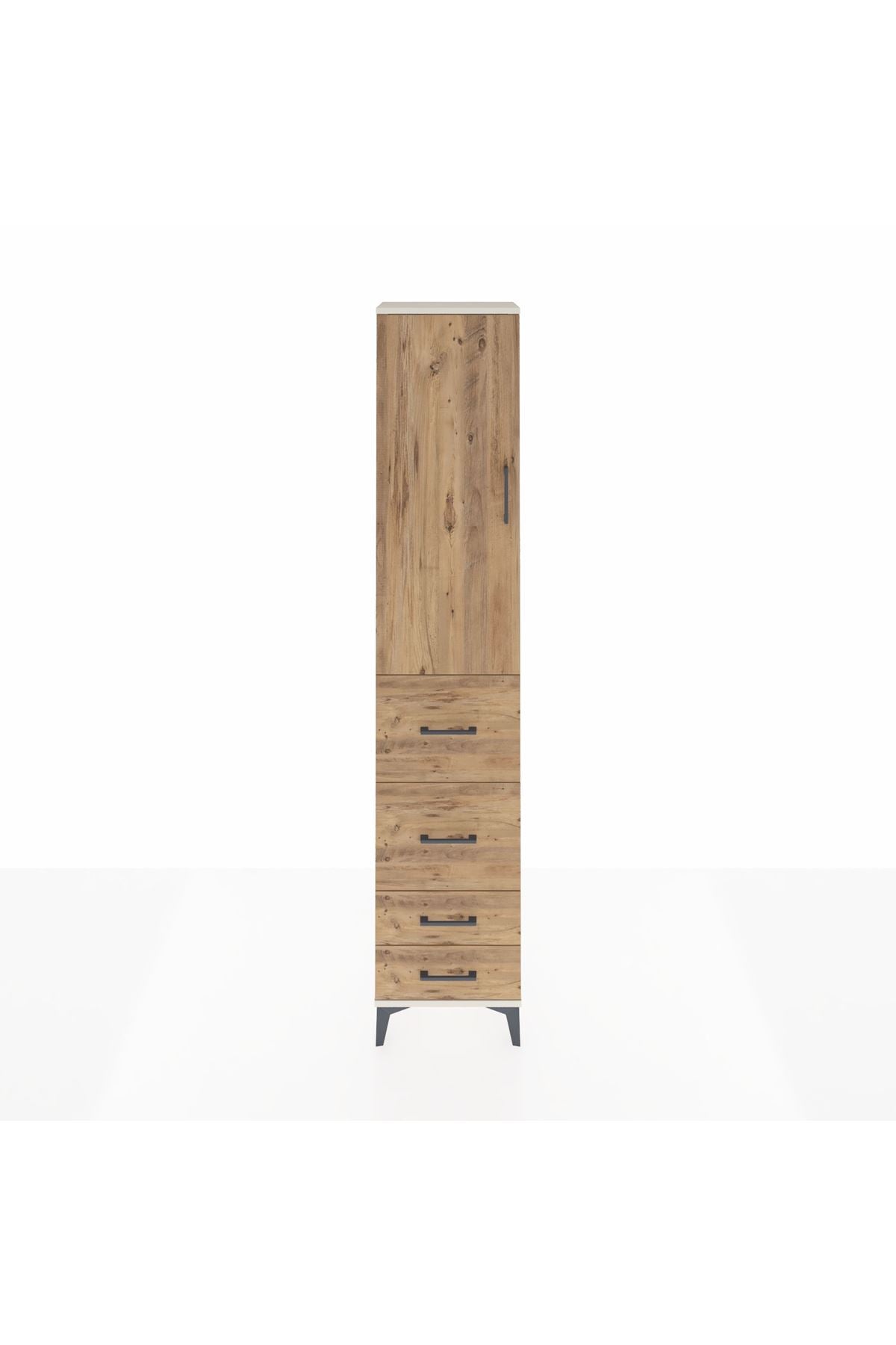 Arges Dolap 3 Raflı 4 Çekmeceli Tek Kapaklı 44x30x221 - S28M125V3A