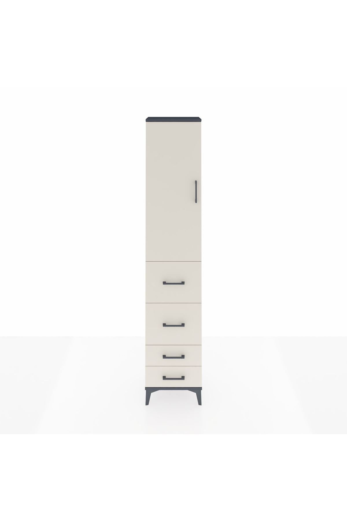 Arges Dolap 3 Raflı 4 Çekmeceli Tek Kapaklı 44x30x221 - S28M125V4A
