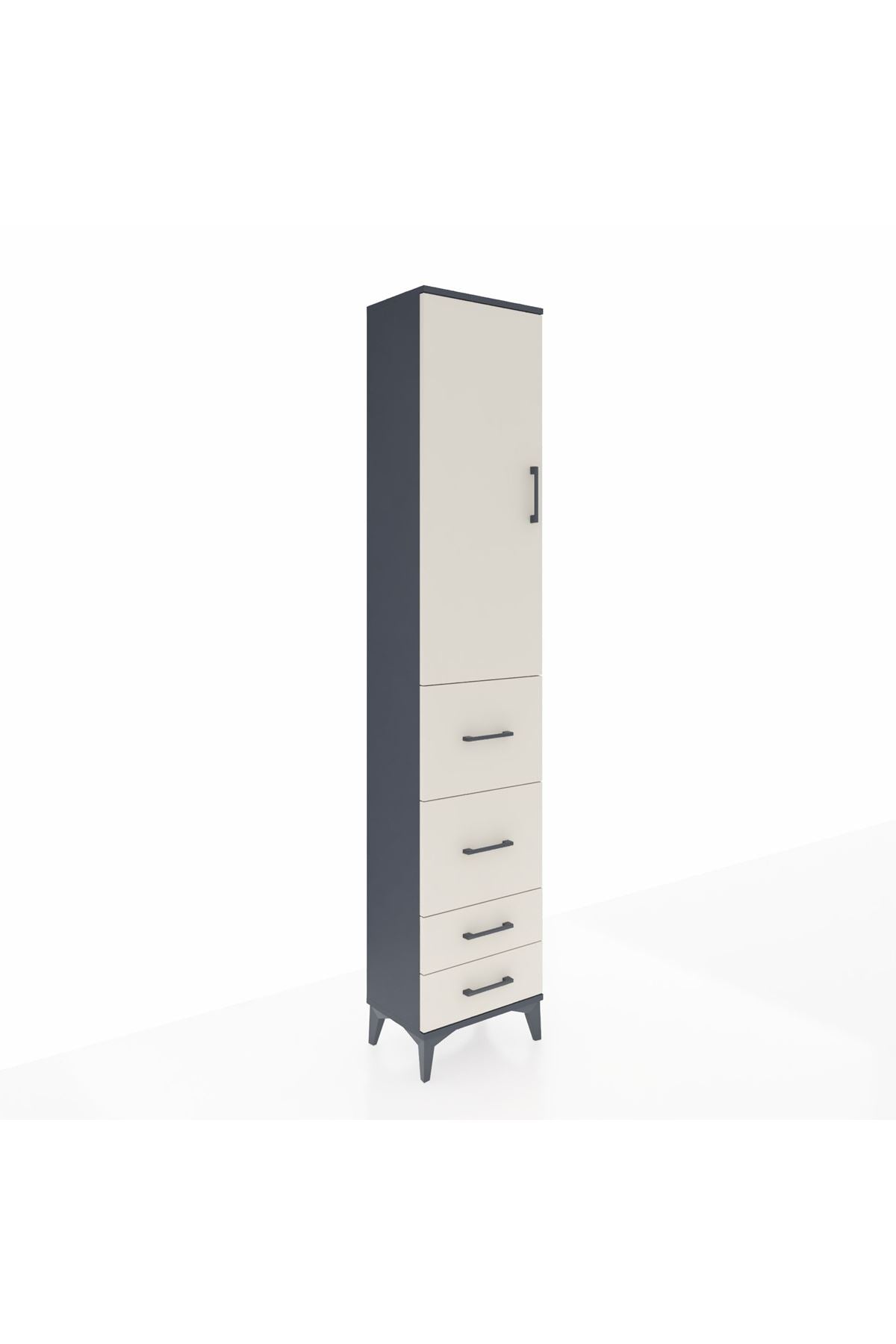 Arges Dolap 3 Raflı 4 Çekmeceli Tek Kapaklı 44x30x221 - S28M125V4A
