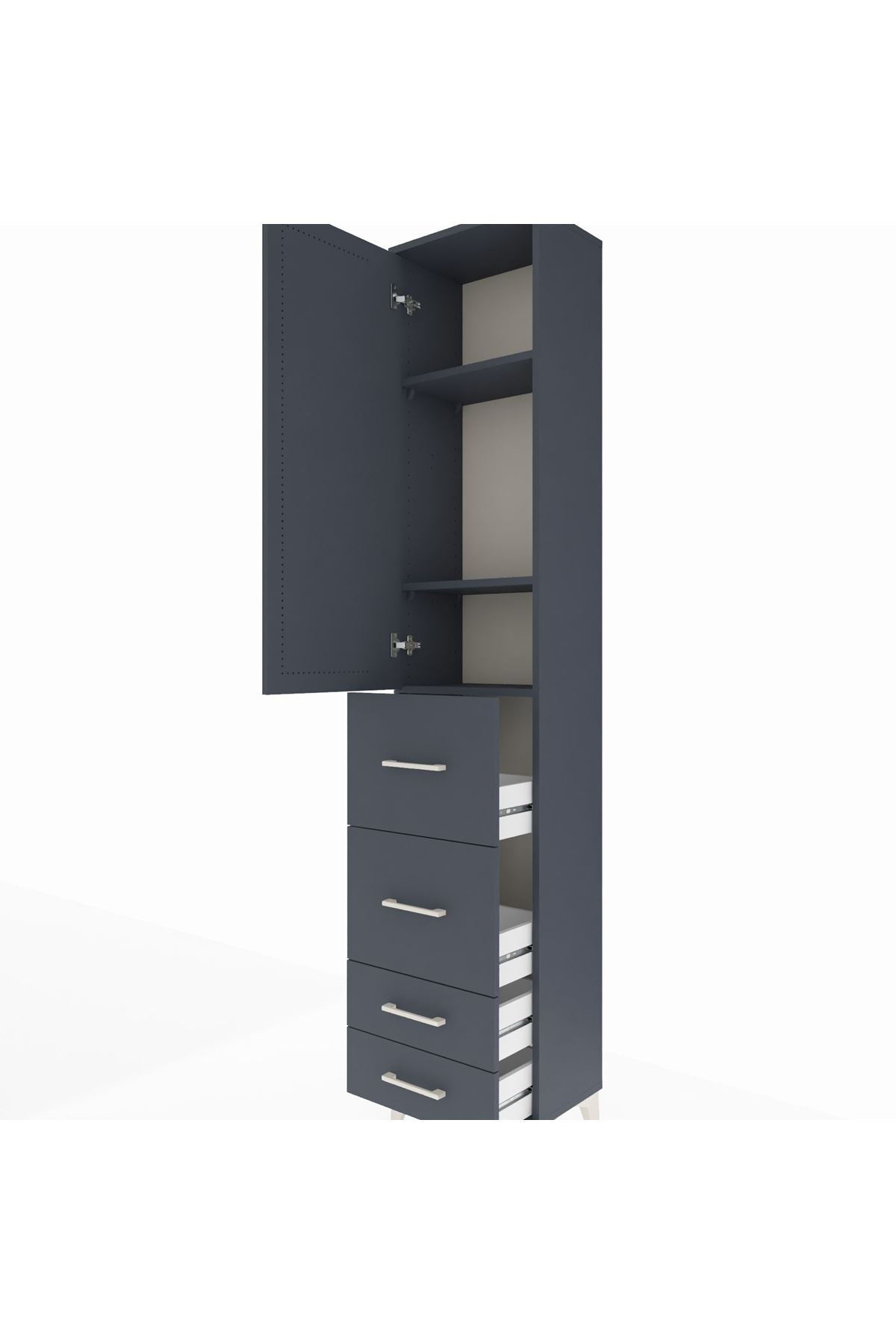 Arges Dolap 3 Raflı 4 Çekmeceli Tek Kapaklı 44x30x221 - S28M125V5A