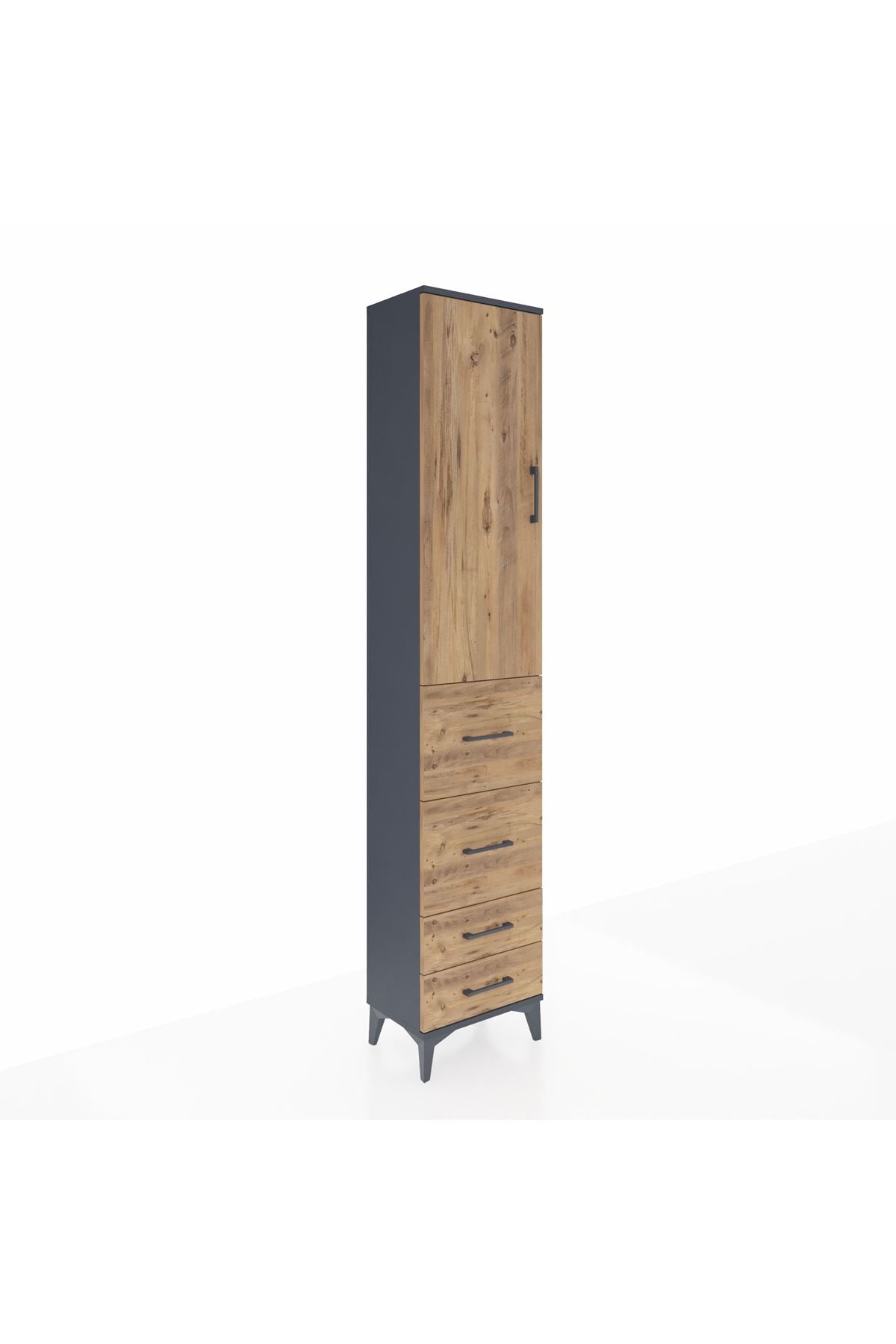 Arges Dolap 3 Raflı 4 Çekmeceli Tek Kapaklı 44x30x221 - S28M125V6A