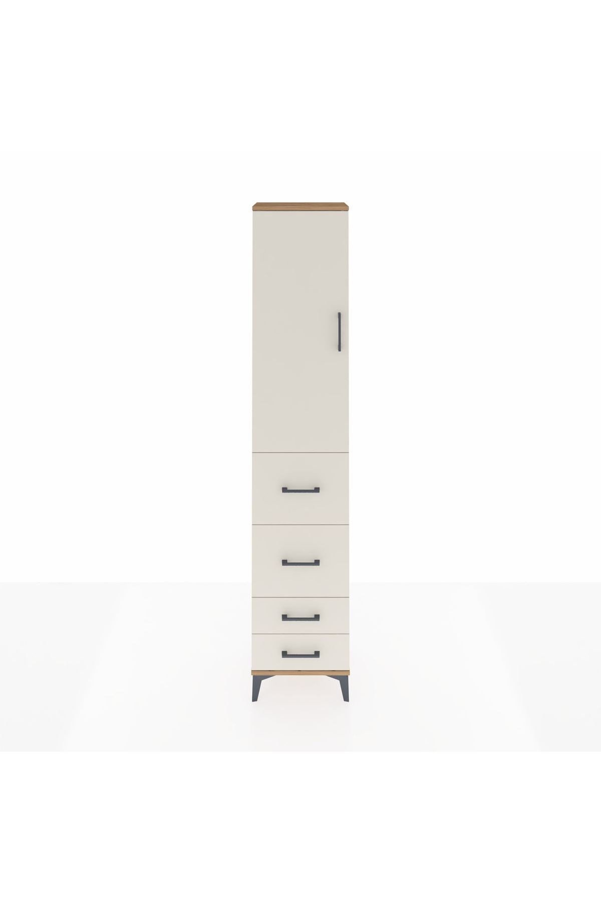 Arges Dolap 3 Raflı 4 Çekmeceli Tek Kapaklı 44x30x221 - S28M125V7A