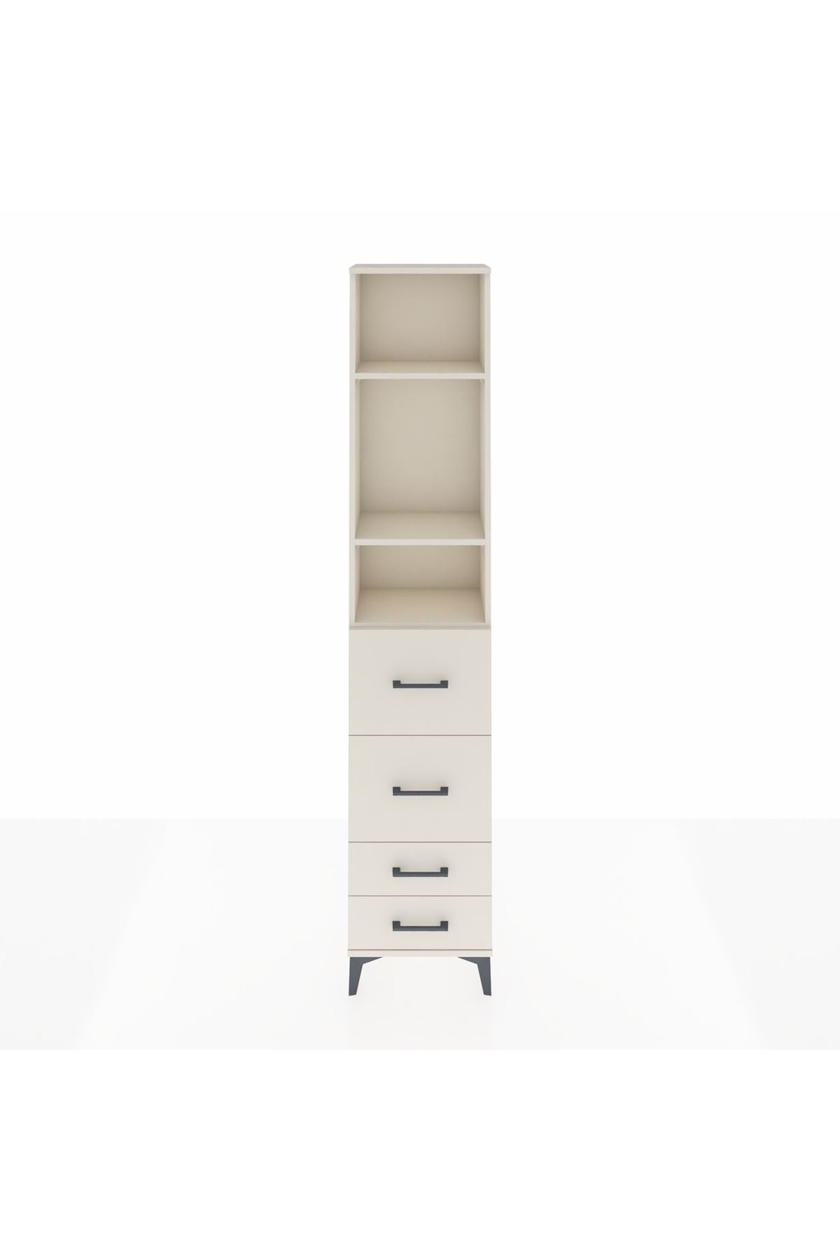 Arges Dolap 3 Raflı 4 Çekmeceli 44x30x221 - S28M126V1A