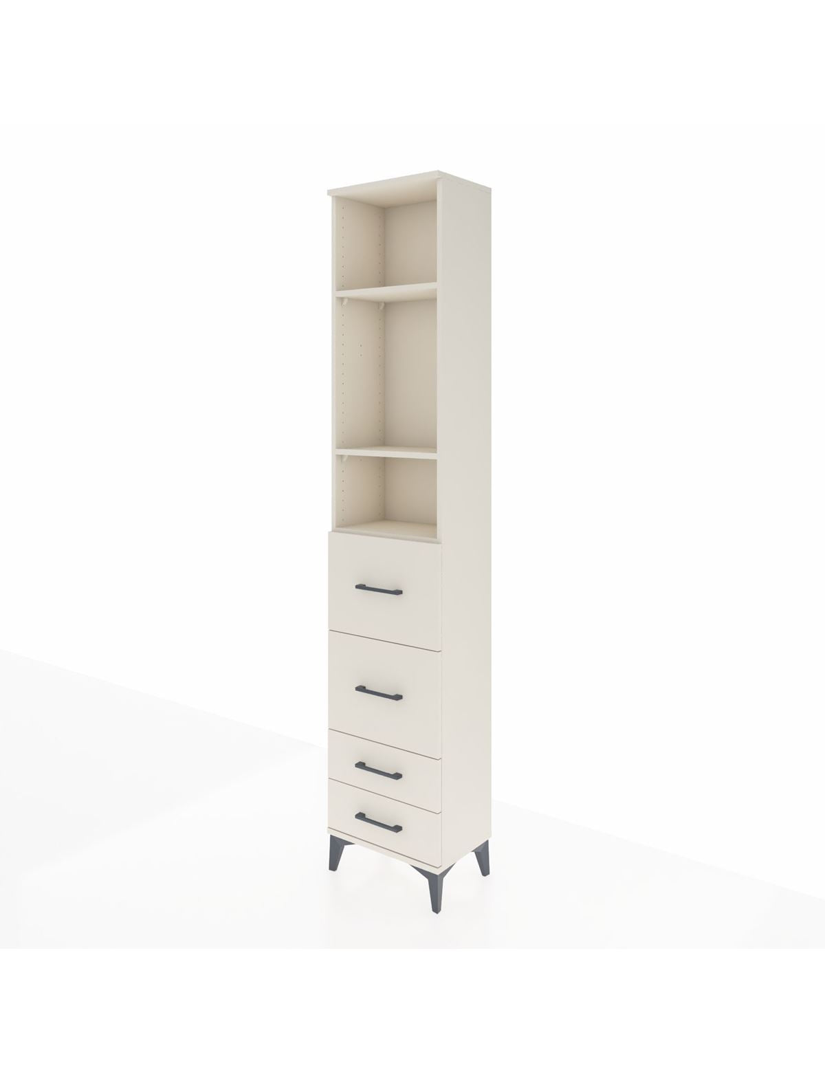 Arges Dolap 3 Raflı 4 Çekmeceli 44x30x221 - S28M126V1A