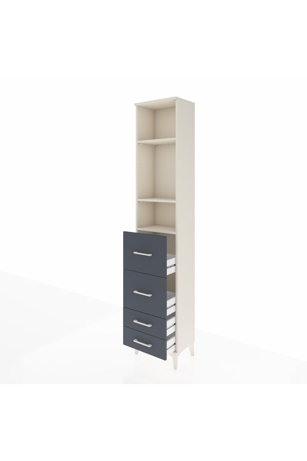 Arges Dolap 3 Raflı 4 Çekmeceli 44x30x221 - S28M126V2A