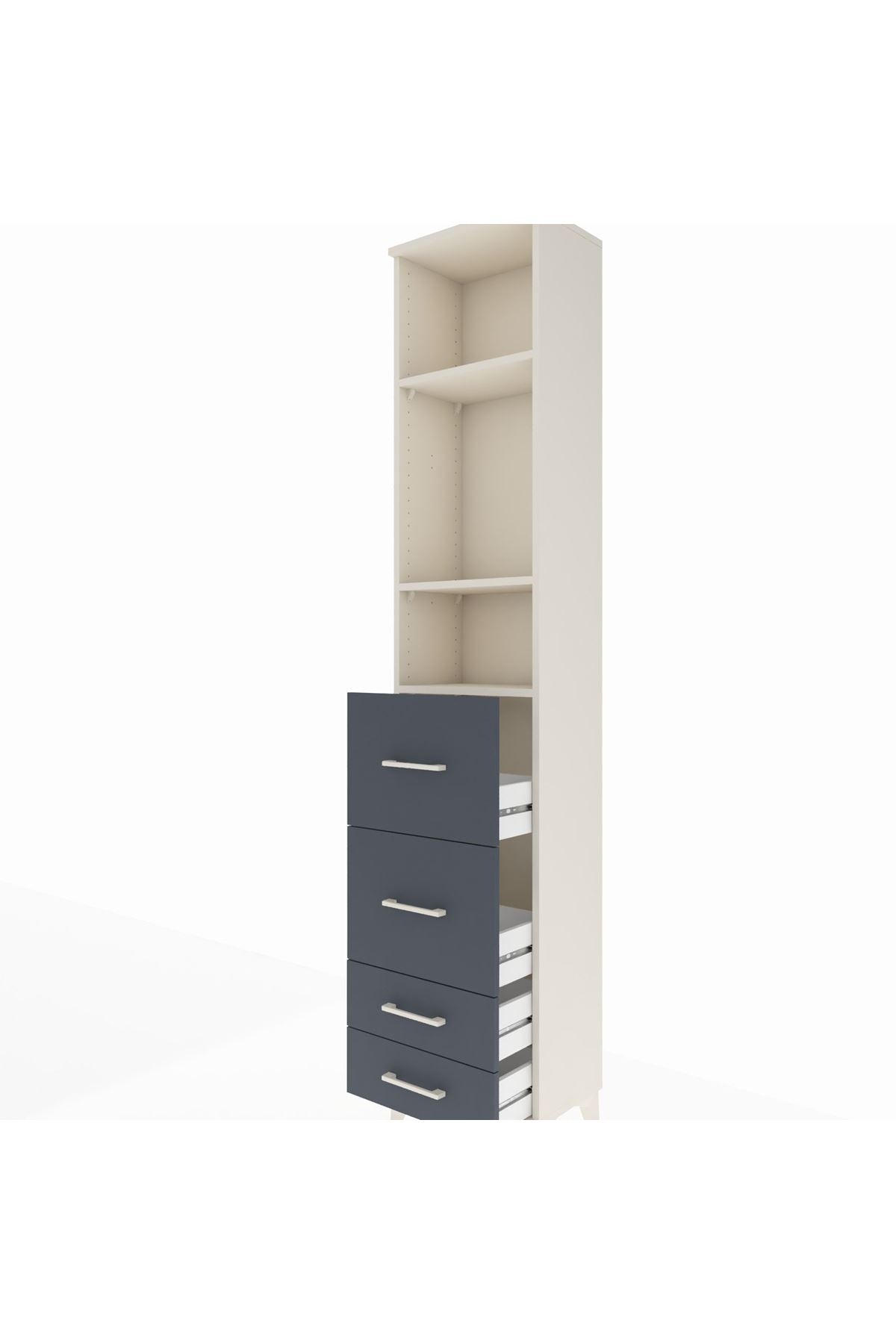 Arges Dolap 3 Raflı 4 Çekmeceli 44x30x221 - S28M126V2A