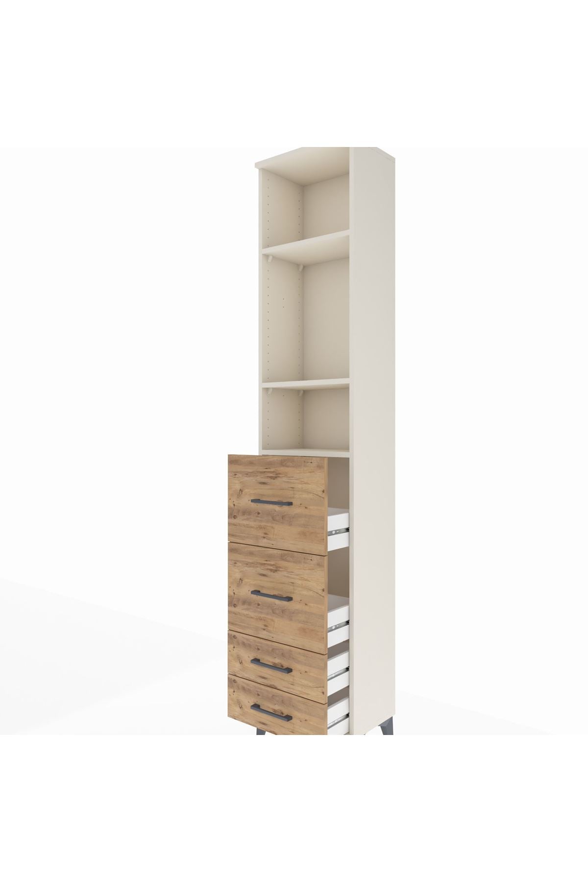Arges Dolap 3 Raflı 4 Çekmeceli 44x30x221 - S28M126V3A