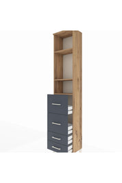 Arges Dolap 3 Raflı 4 Çekmeceli 44x30x221 - S28M126V8A