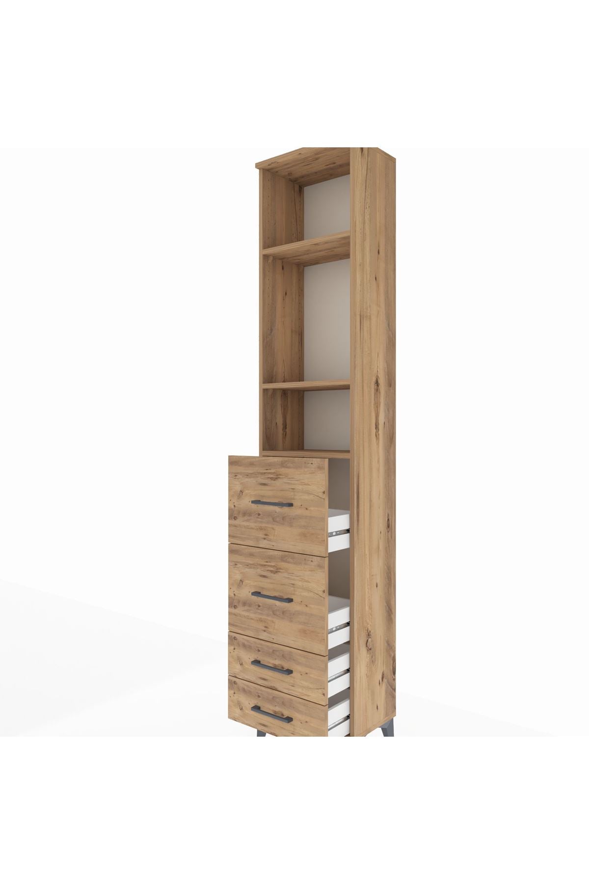 Arges Dolap 3 Raflı 4 Çekmeceli 44x30x221 - S28M126V9A
