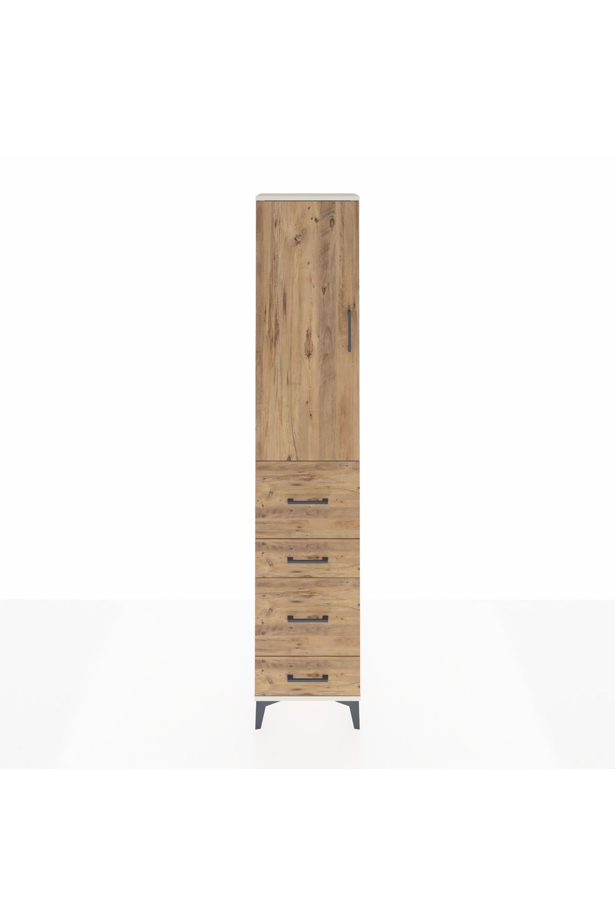 Arges Dolap 2 Raflı 4 Çekmeceli Tek Askılı 44x30x221 - S28M127V3A