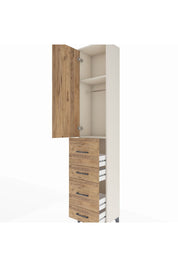 Arges Dolap 2 Raflı 4 Çekmeceli Tek Askılı 44x30x221 - S28M127V3A